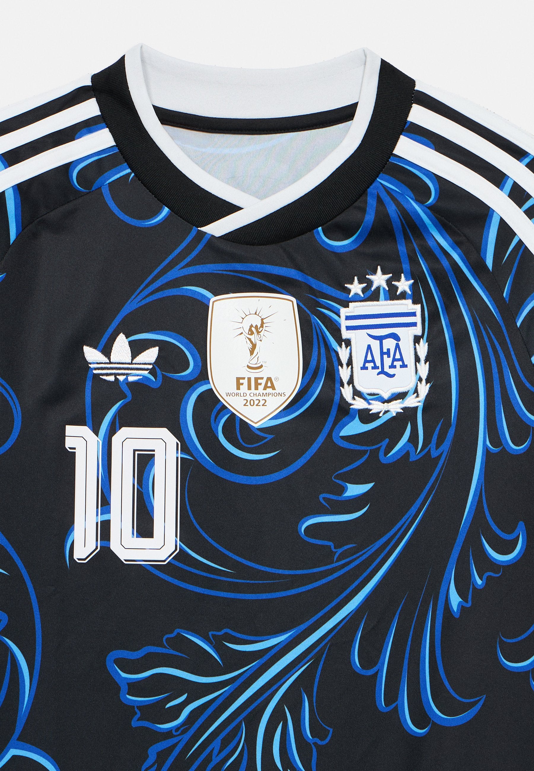 ARGENTINA AWAY KIDS MESSI UNISEX  - Sports T-shirt - black/lucid blue/blue burst