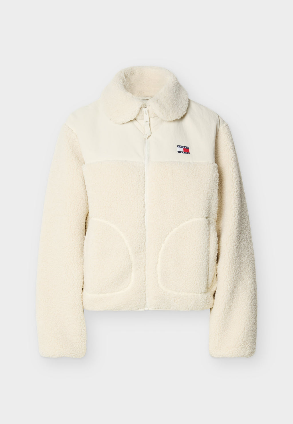 TOMMY BADGE PELÜŞ YAKA CEKET - Hafif ceket - antik beyaz