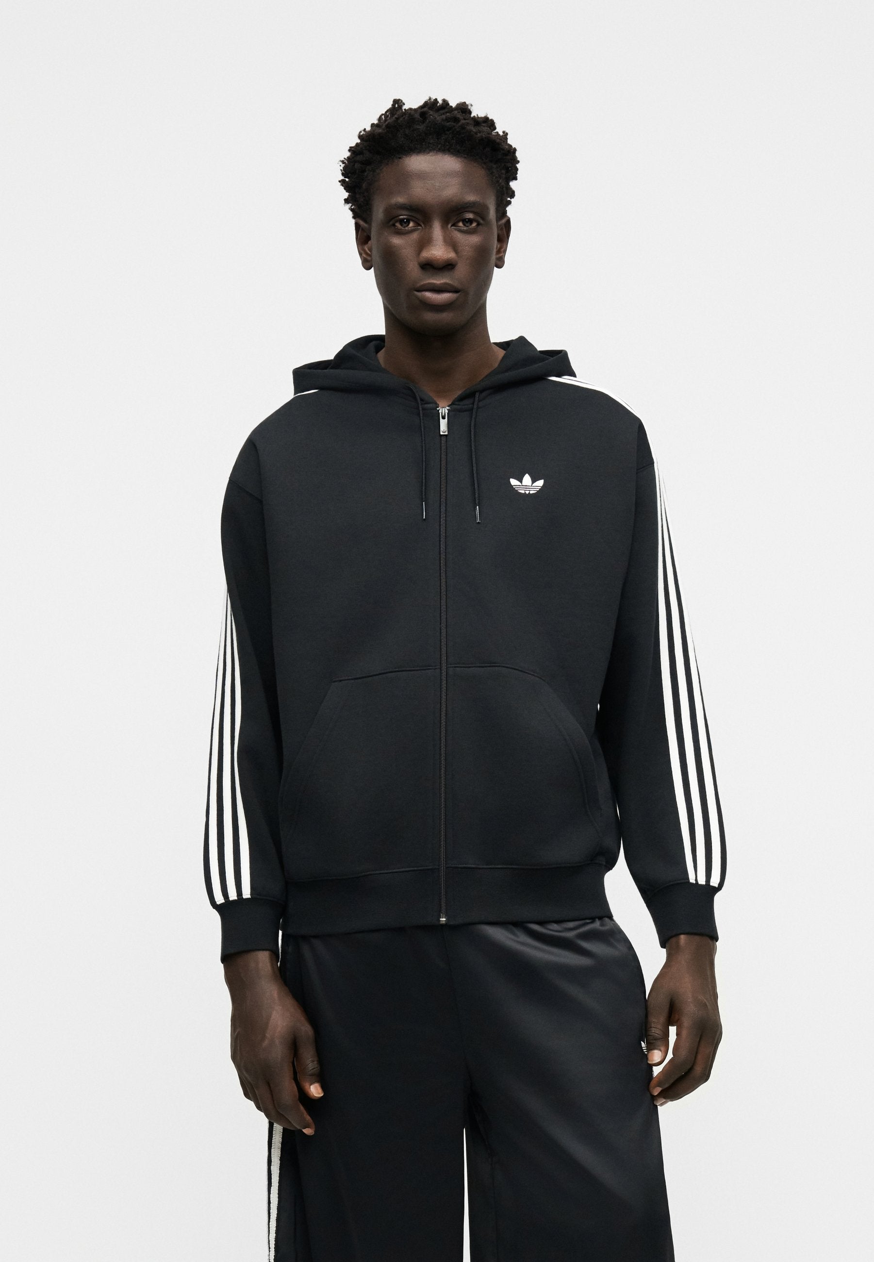 BAGGY HOODIE UNISEX - Zip-up sweatshirt - black