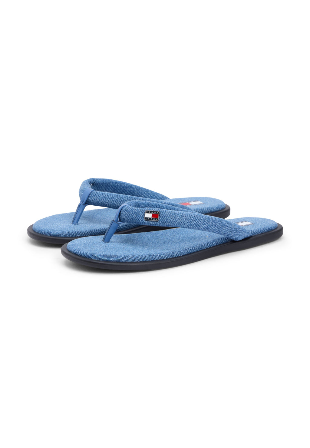 DENIM PADDED STRAP FLIP-FLOPS - Sandals - denim