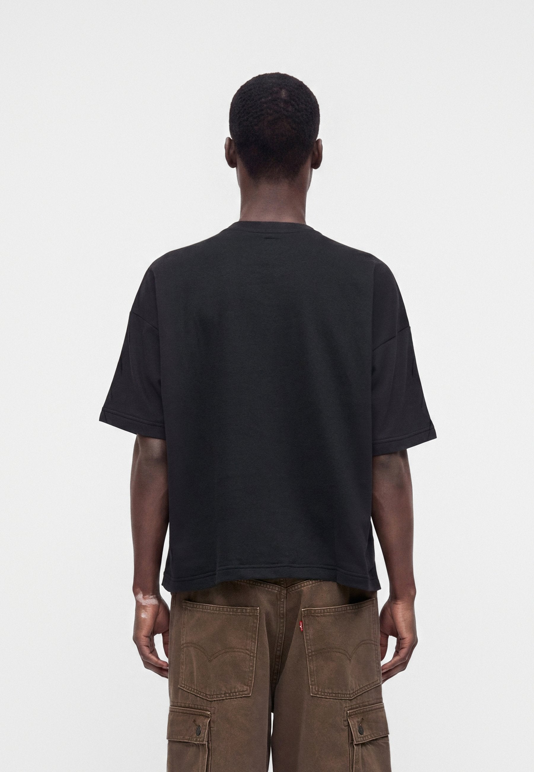 LOGO CROP CREW - Print T-shirt - moonless night