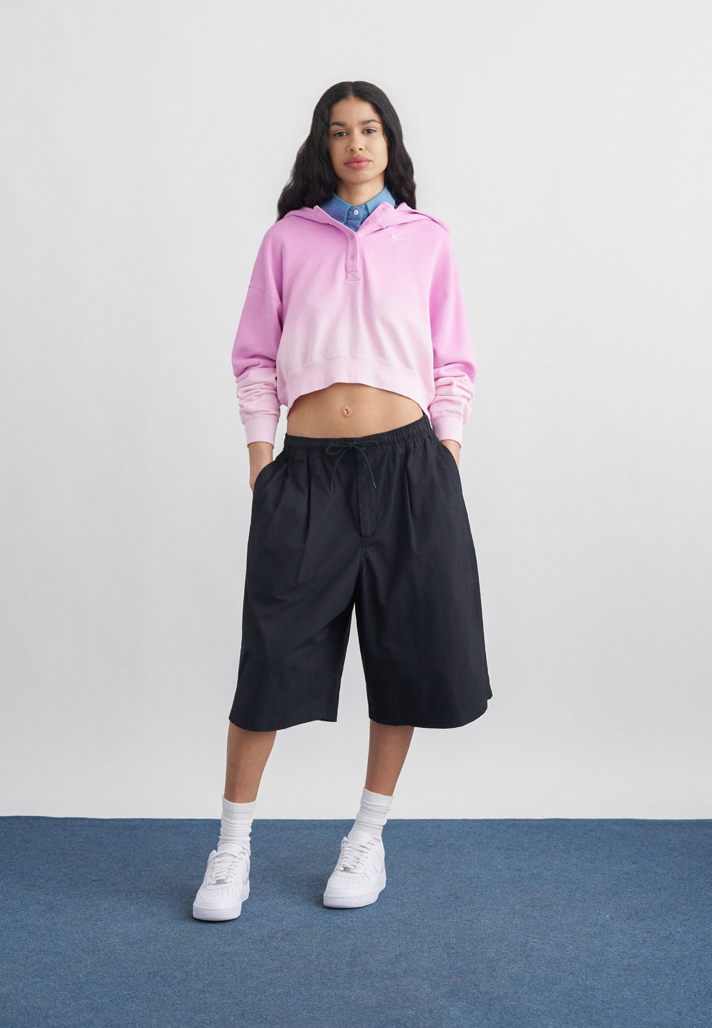 Sweat à capuche - rose mousse/magenta