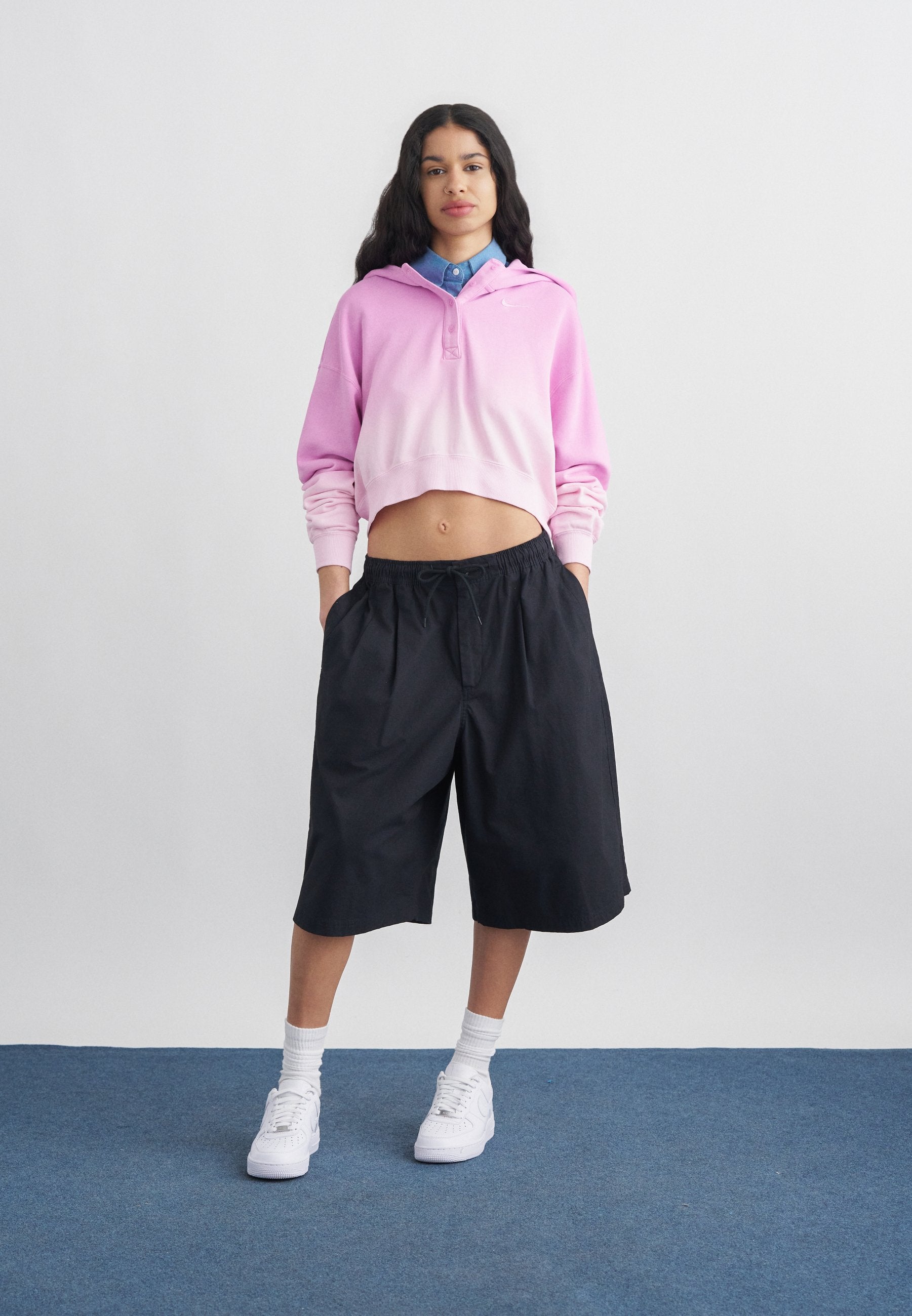 Sweat à capuche - rose mousse/magenta