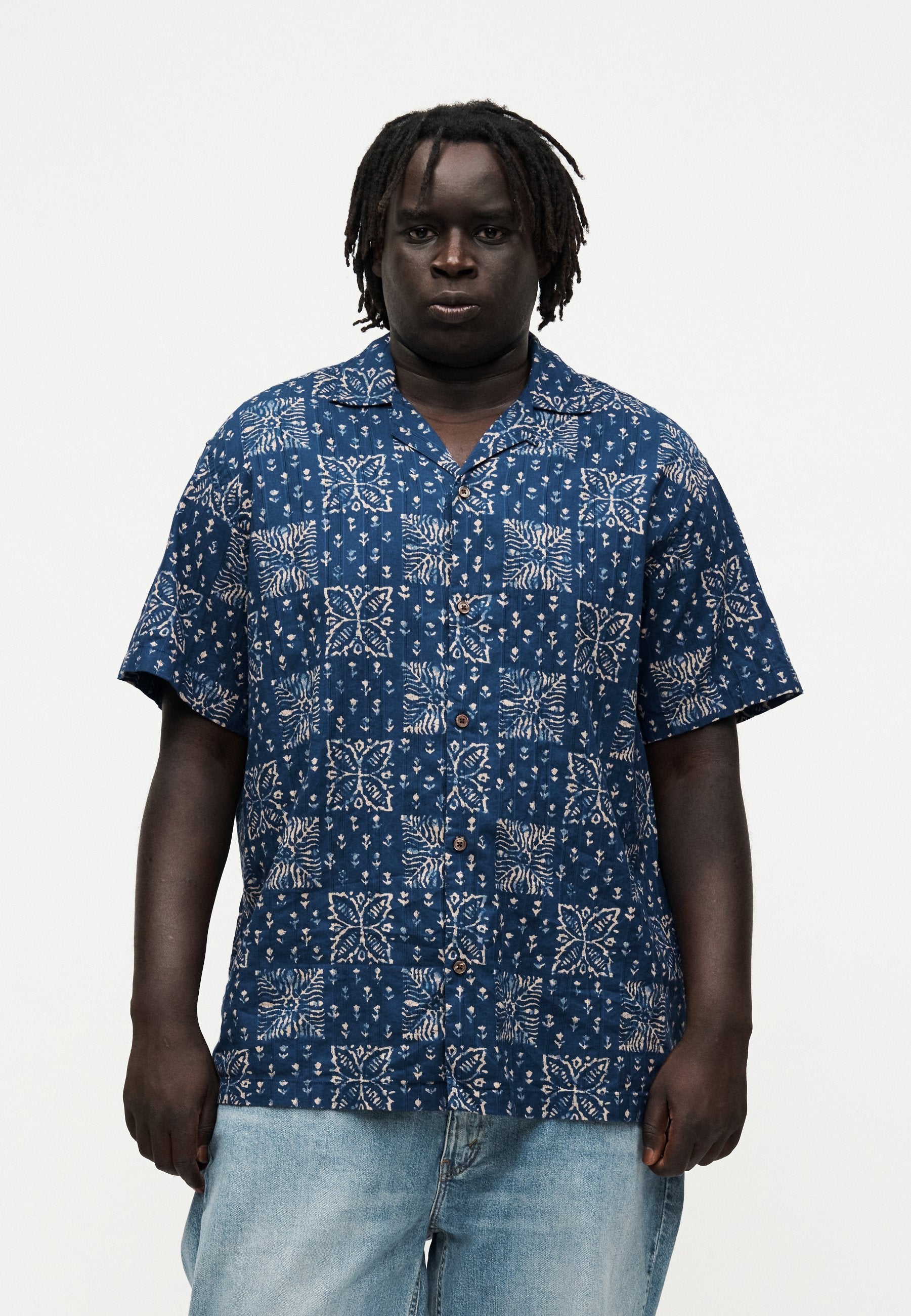 JPRBLULYON PRINT DOBBY SHIRT - Shirt - sky captain