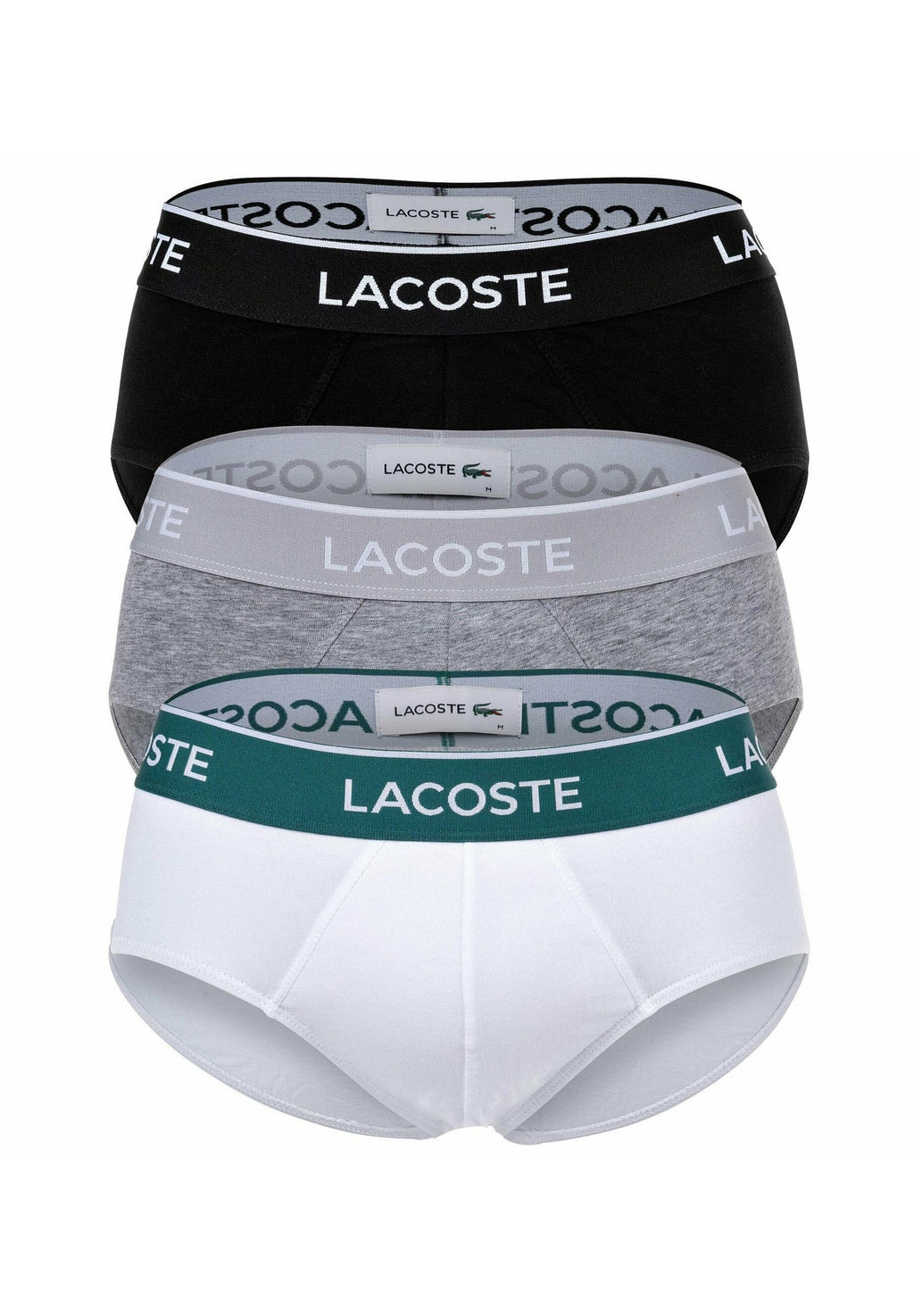 3ER PACK - CASUAL STRETCH LOGOBUND - Briefs - schwarz grau weiß