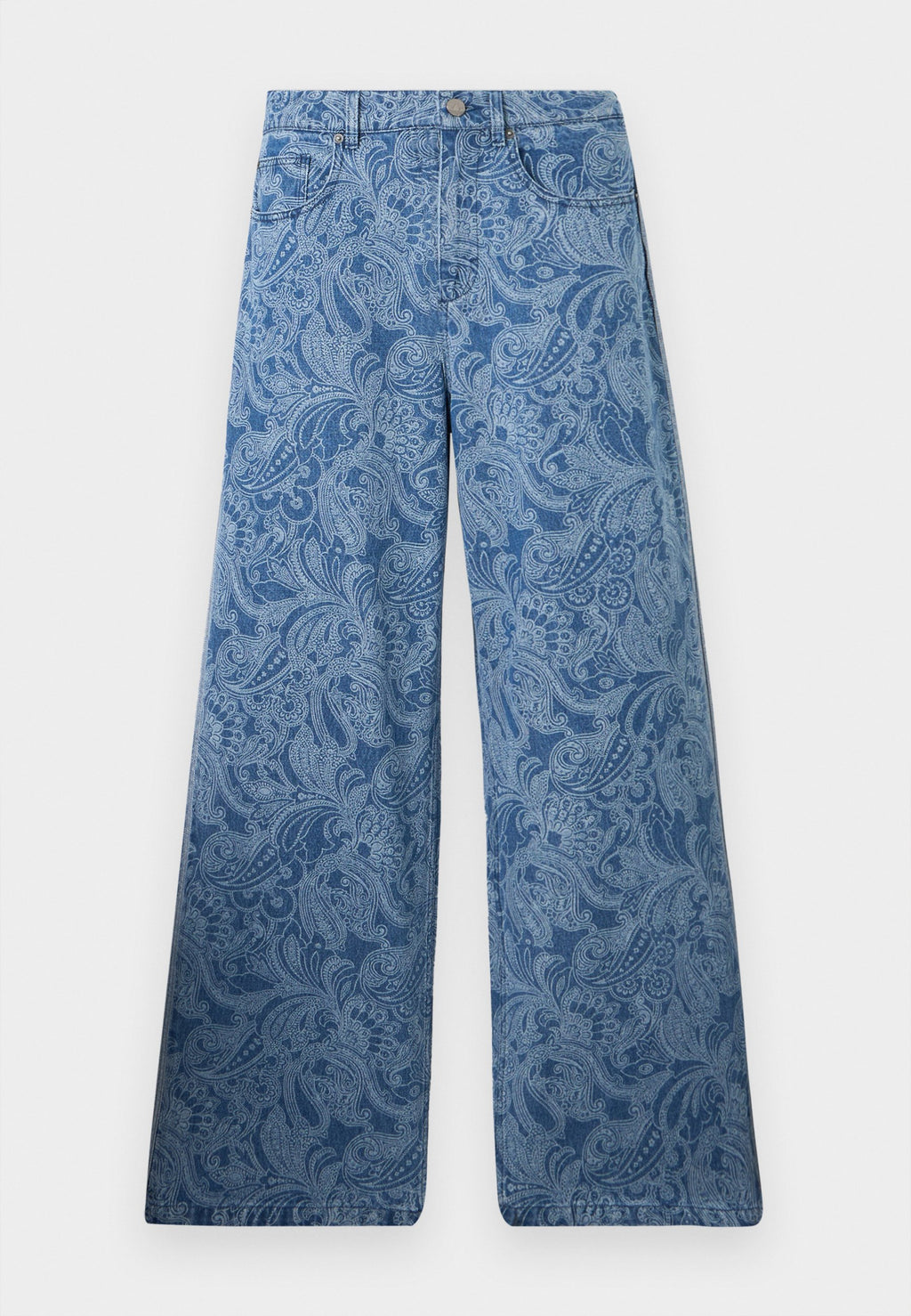 Bol Kesim Kot Pantolon - orta vintage denim/açık denim