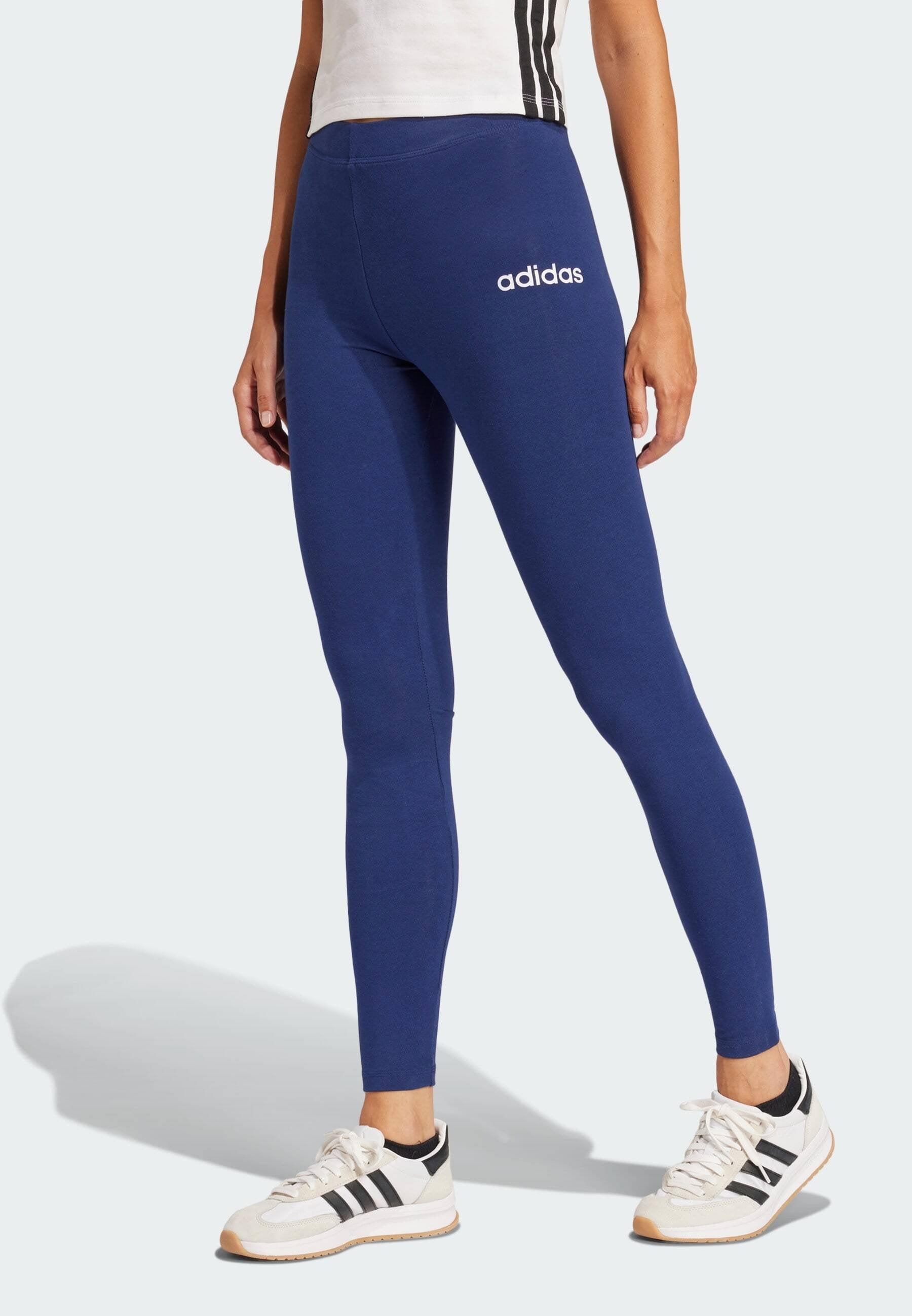 ESSENTIALS LINEAR - Leggings - dark blue white