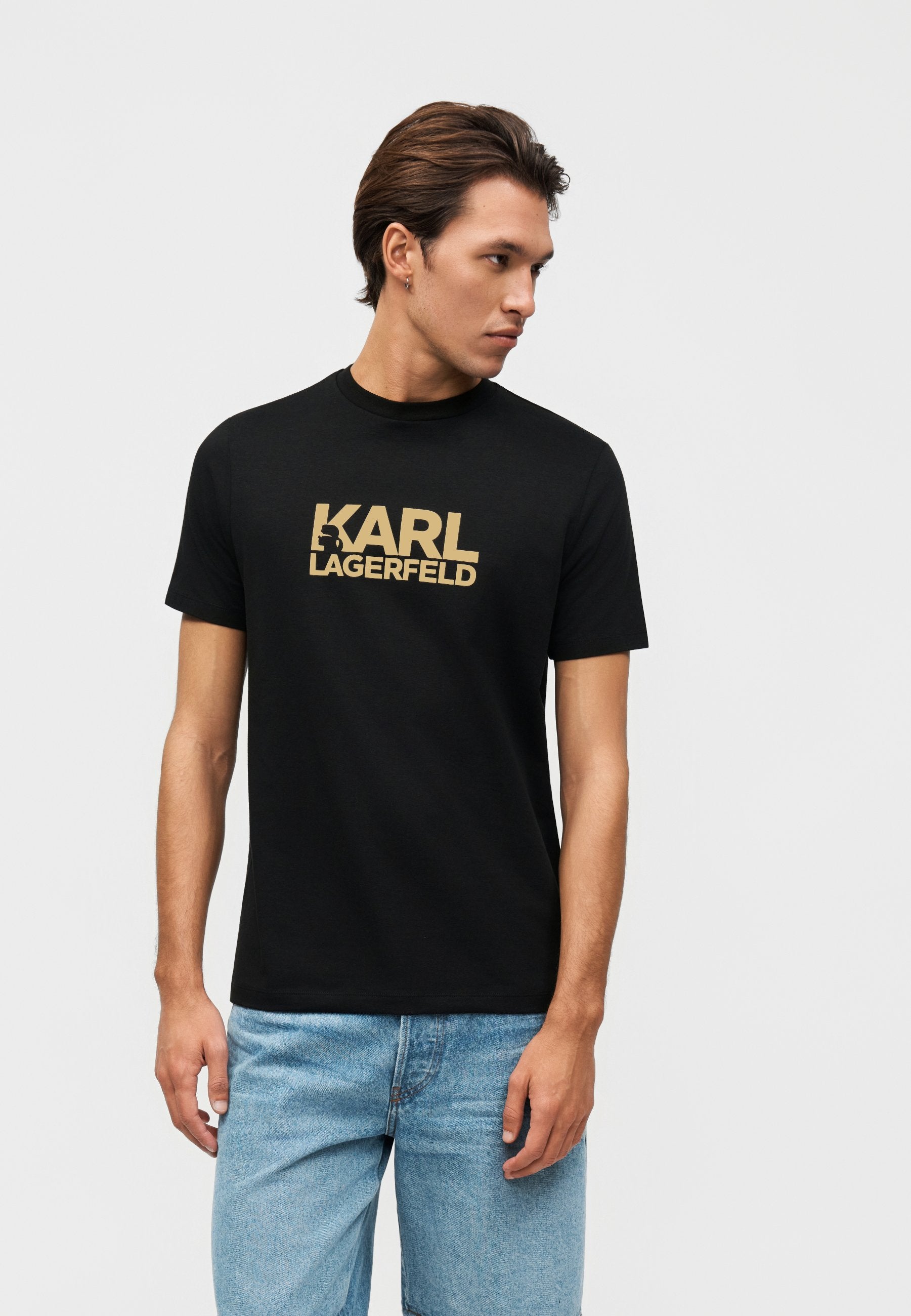 CREW NECK - Print T-shirt - gold-coloured