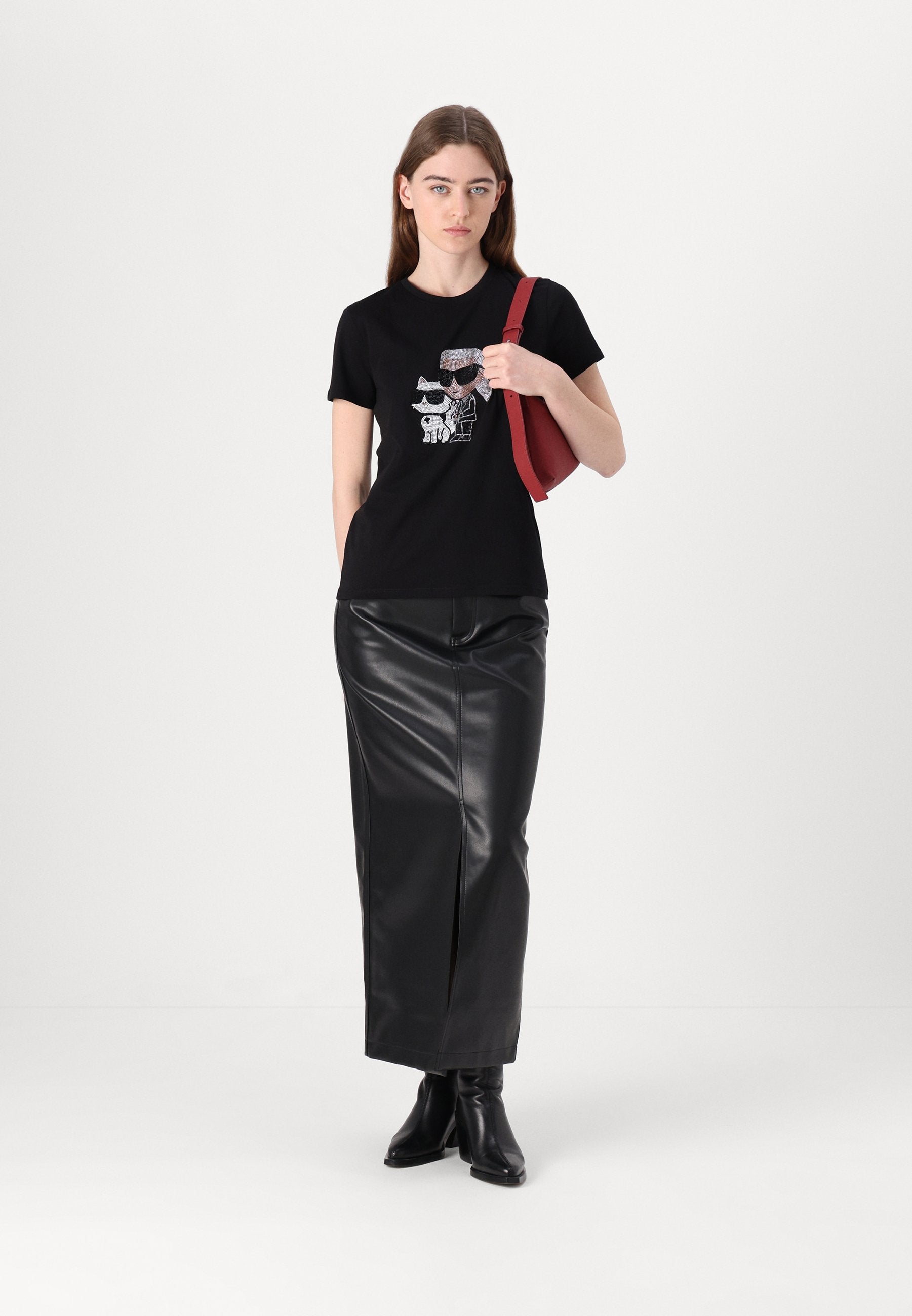 IKON KARL & COUPETTE RHINESTONE - T-shirt Imprimé - noir
