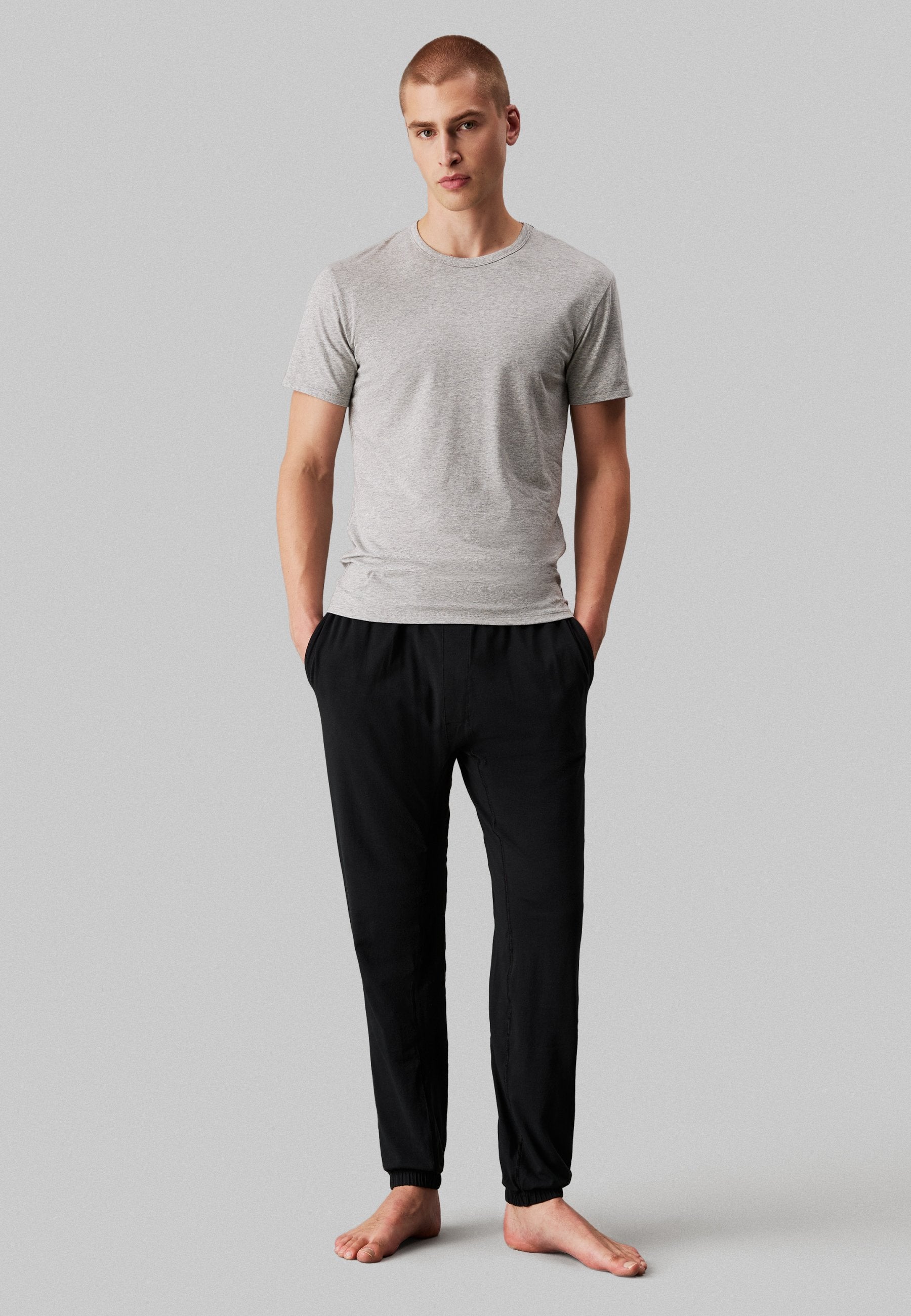 3 PACK T-SHIRTS COTTON MICRO STRETCH TEES - Undershirt - black/white/grey heather