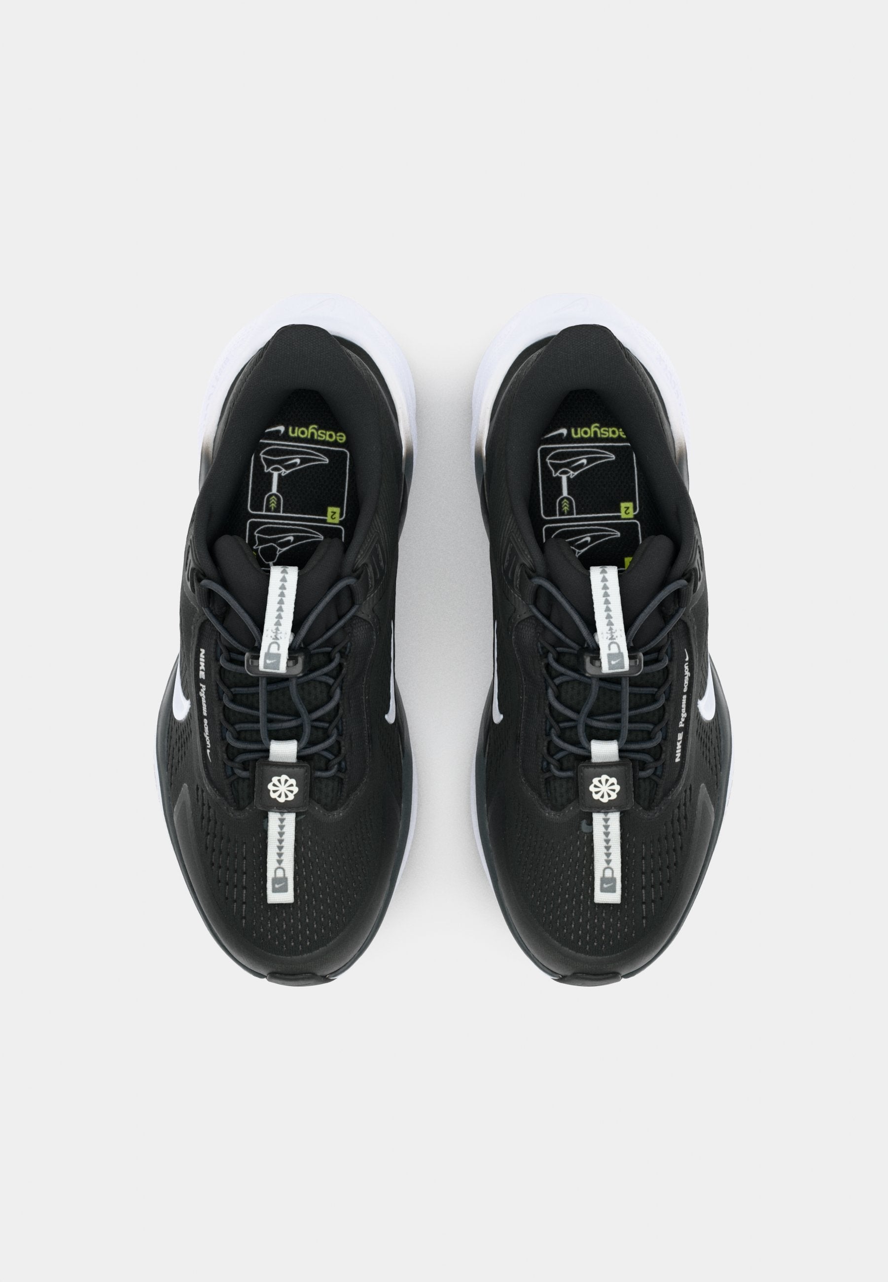 PEGASUS EASYON - Road running shoes - black/white/anthracite/photon dust/volt