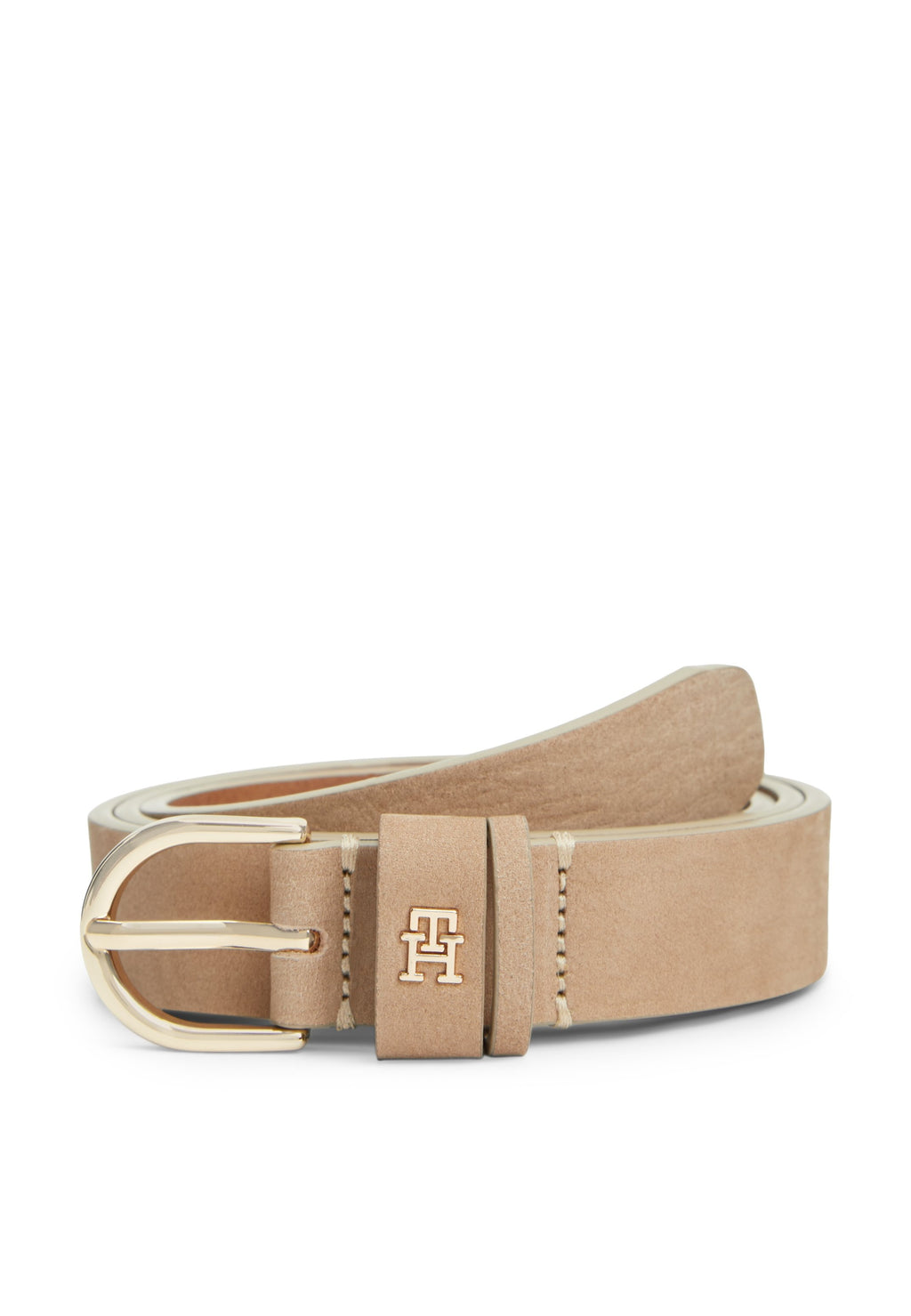 ESSENTIAL ROUNDED BUCKLE LEATHER BELT - Belt - clayed pebble