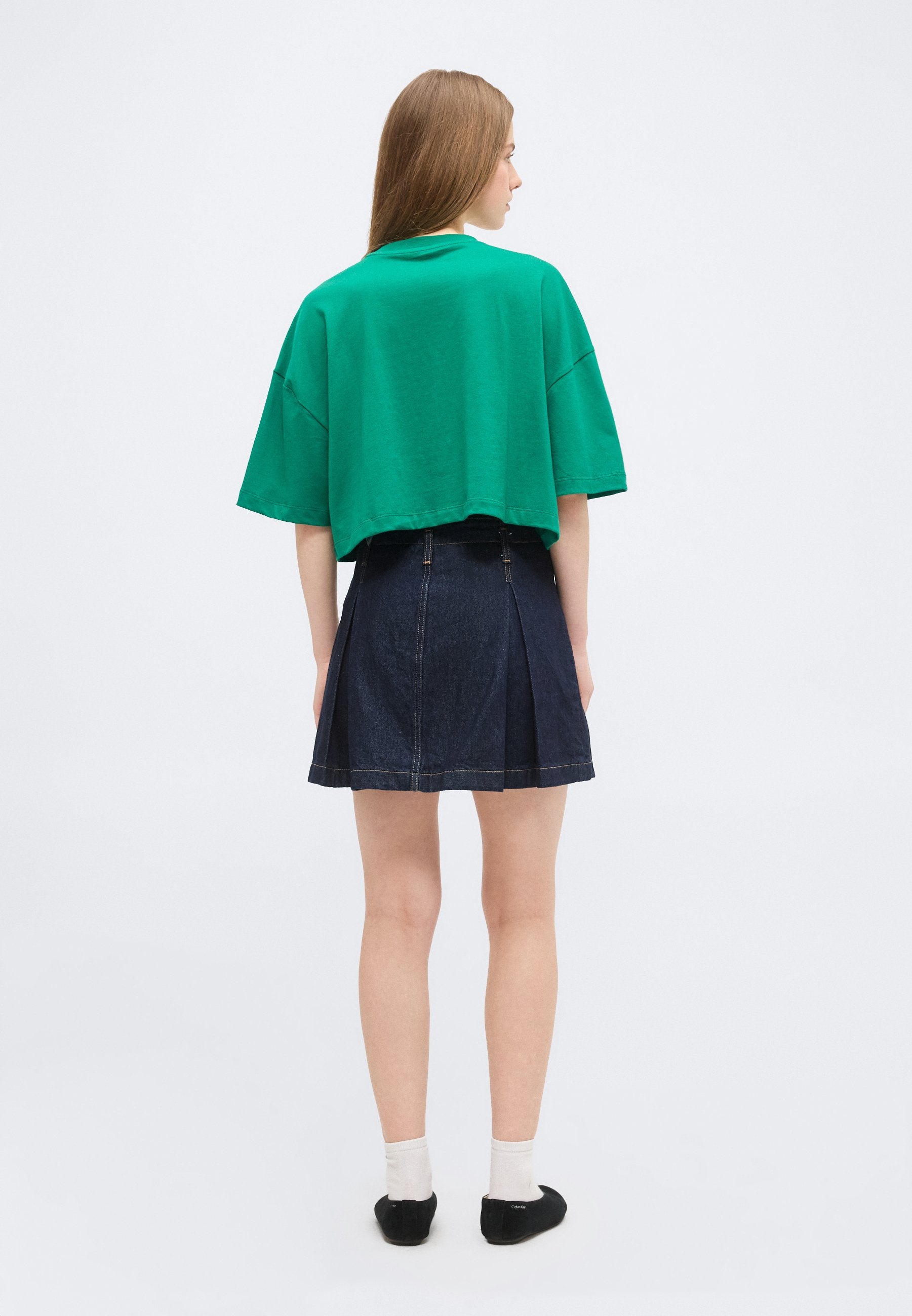 CROPPED BOXY HERITAGE CREST - Print T-shirt - enchanted forest