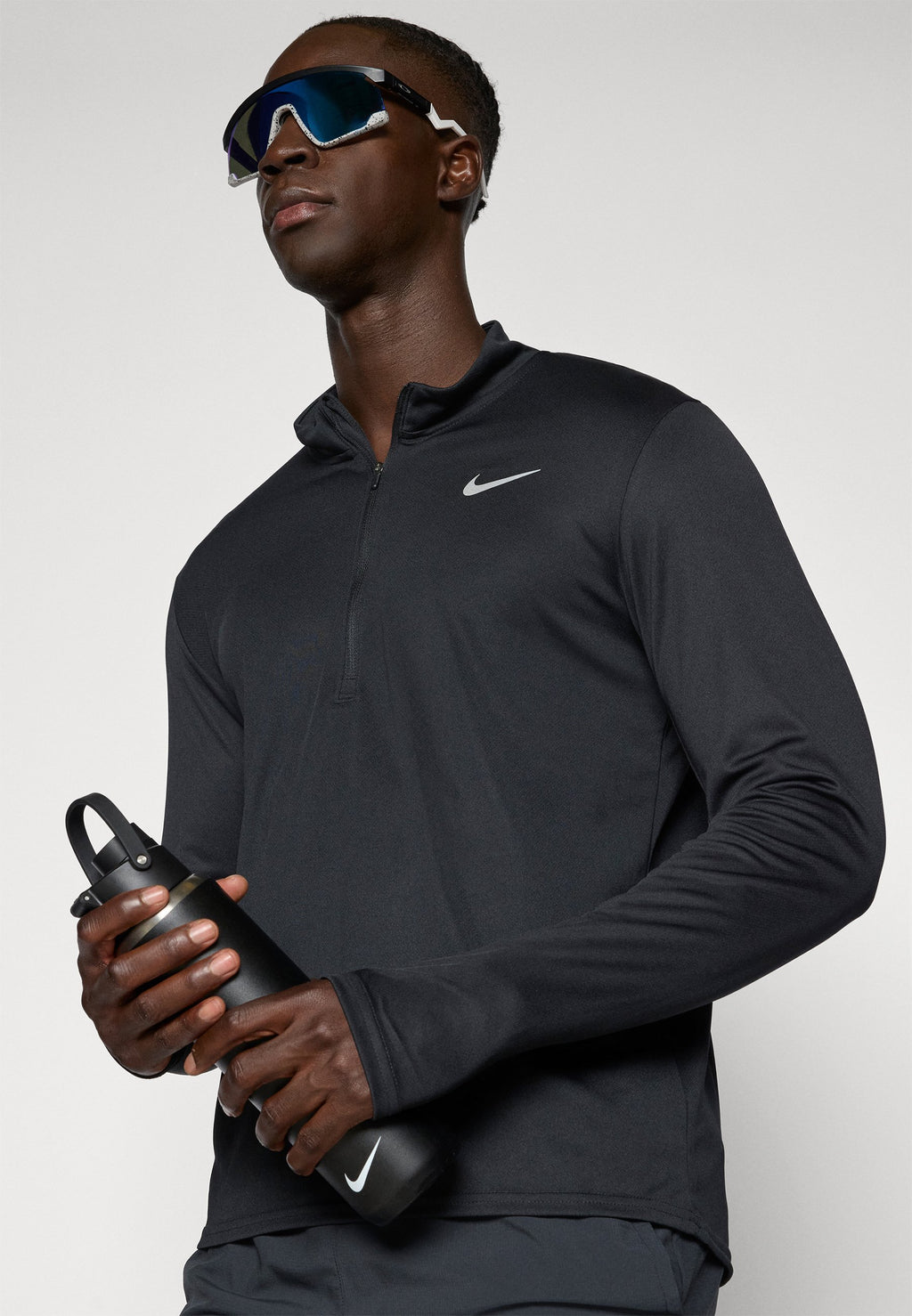 PACER TOP - Long sleeved top - black/reflective silver-coloured