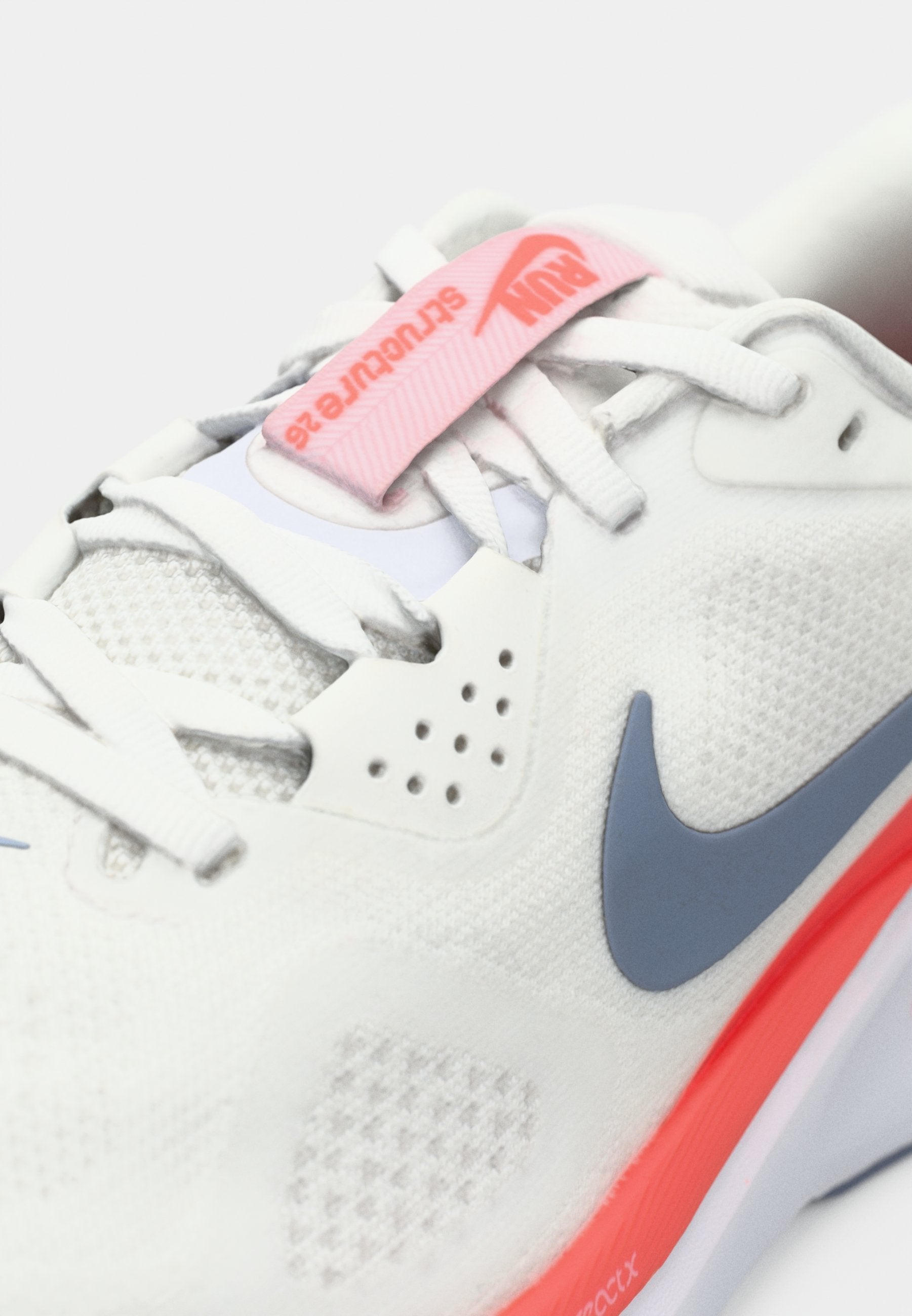 W NIKE STRUCTURE 26 - Road running shoes - white/ashen slate/hot lava/hydrogen blue