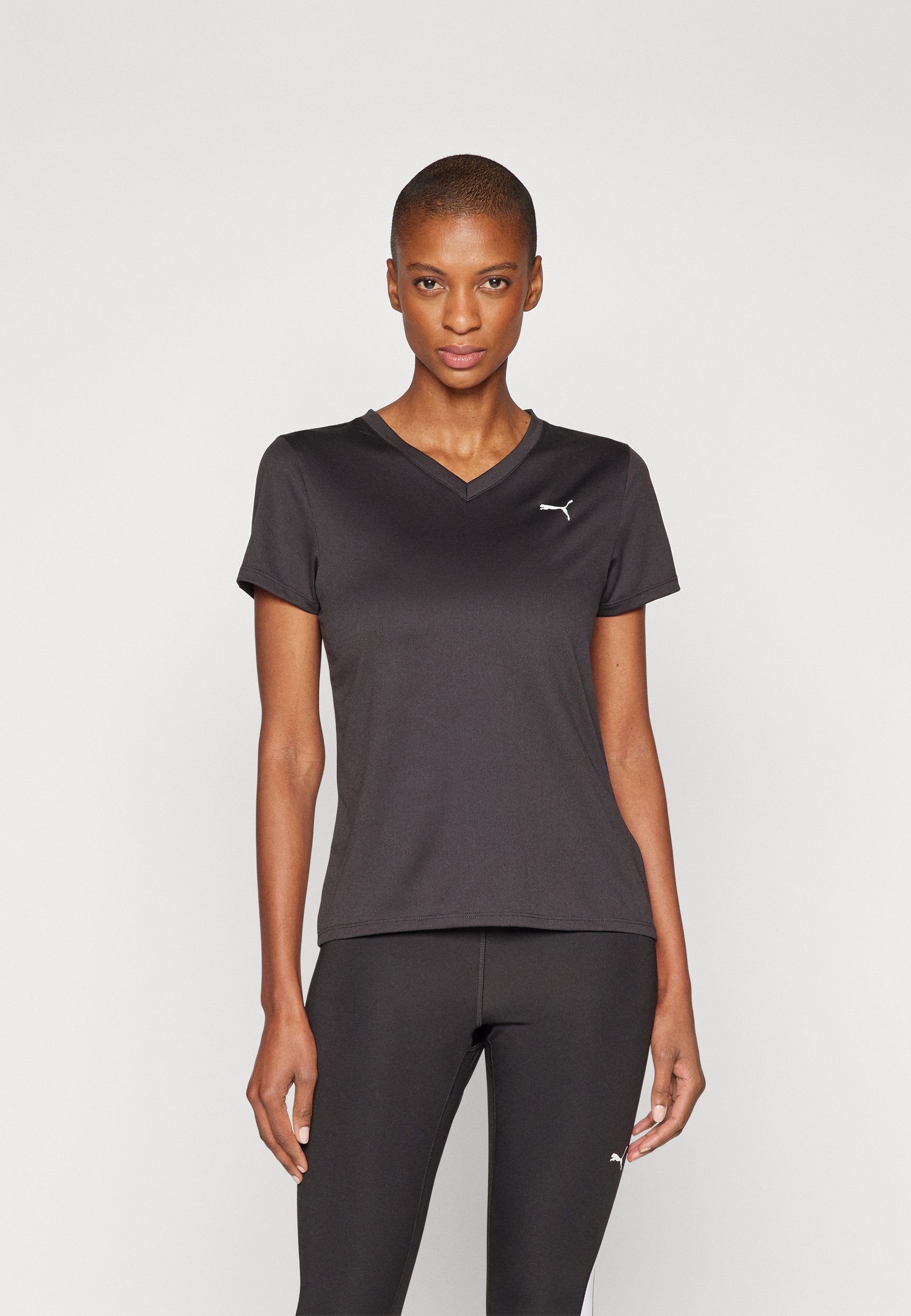 TAD ESSENTIAL V NECK TEE - T-shirt de sport - noir