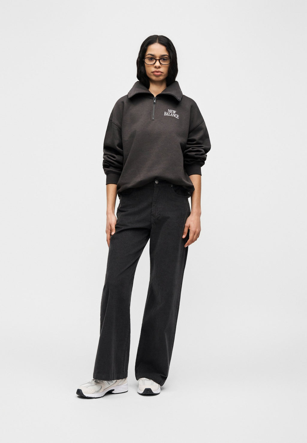 PULL MI-ZIPPÉ LINEAR HERITAGE - Sweat-shirt - noir délavé