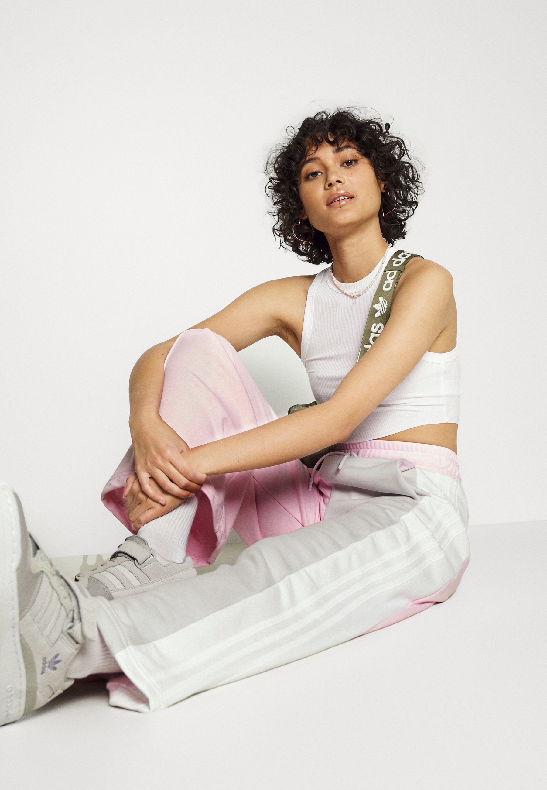 WIDE LEG  - Tracksuit bottoms - clear pink