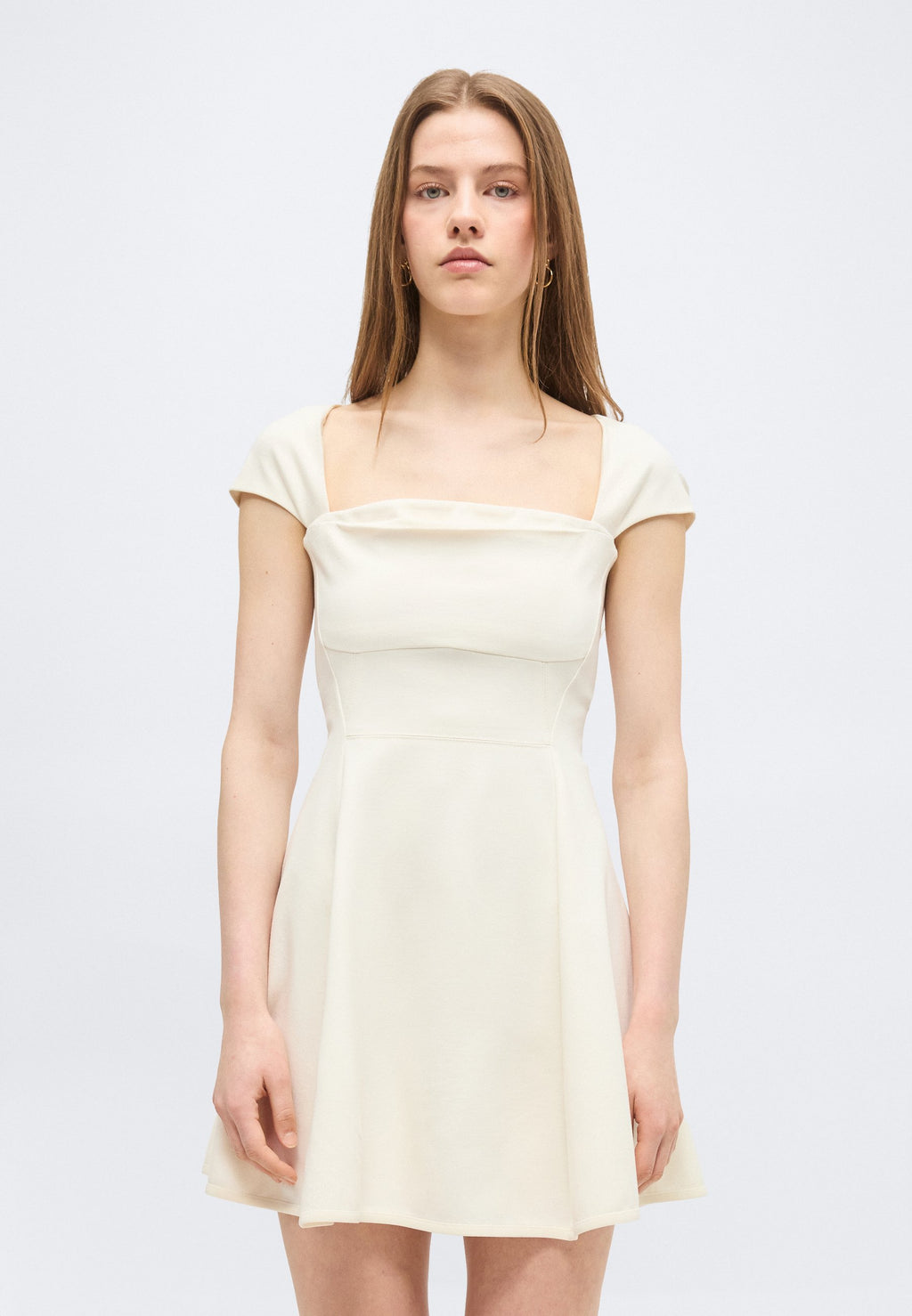 DRASERA - Jersey dress - open white