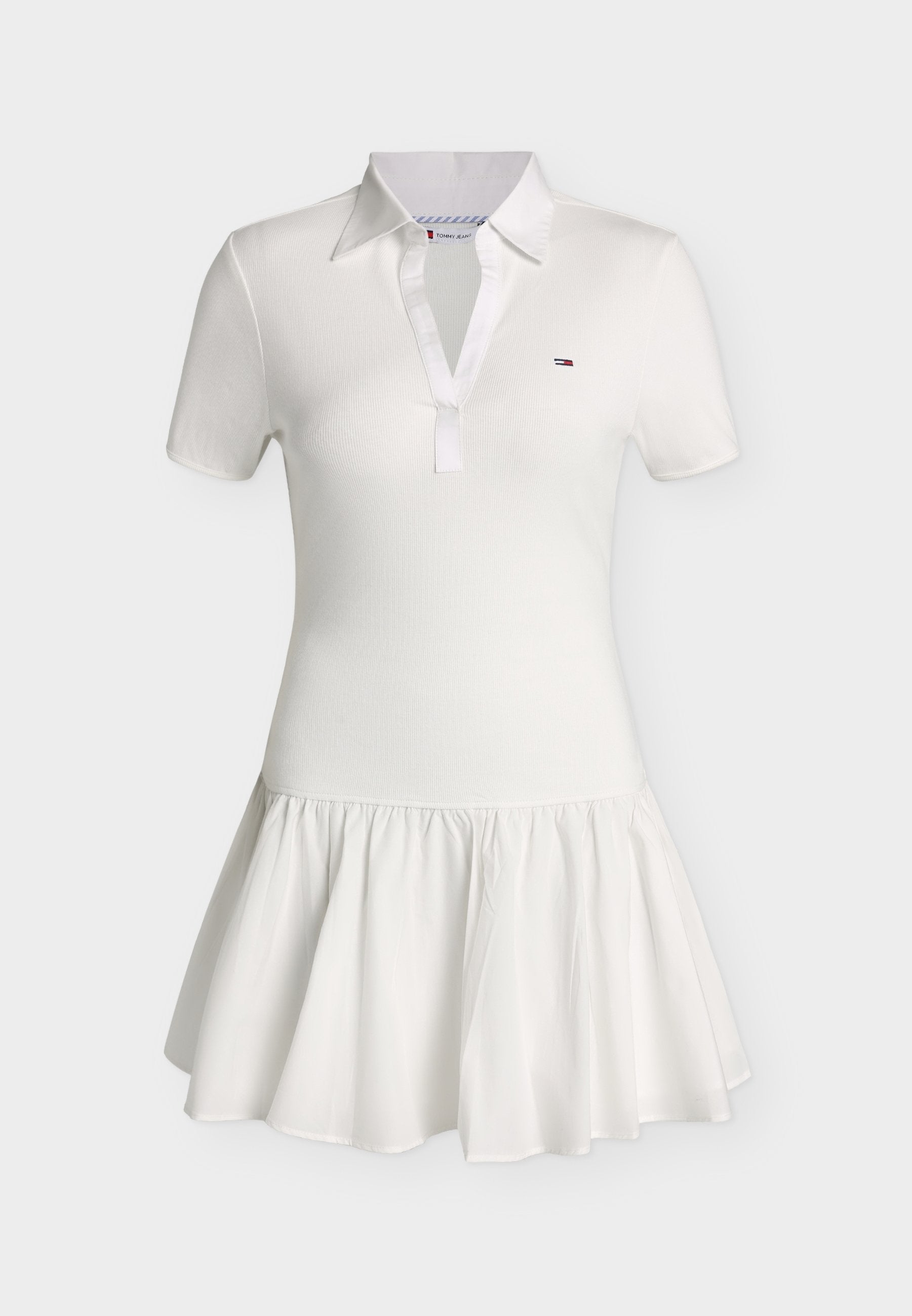 SLIM MINI POLO DRESS - Day dress - ecru