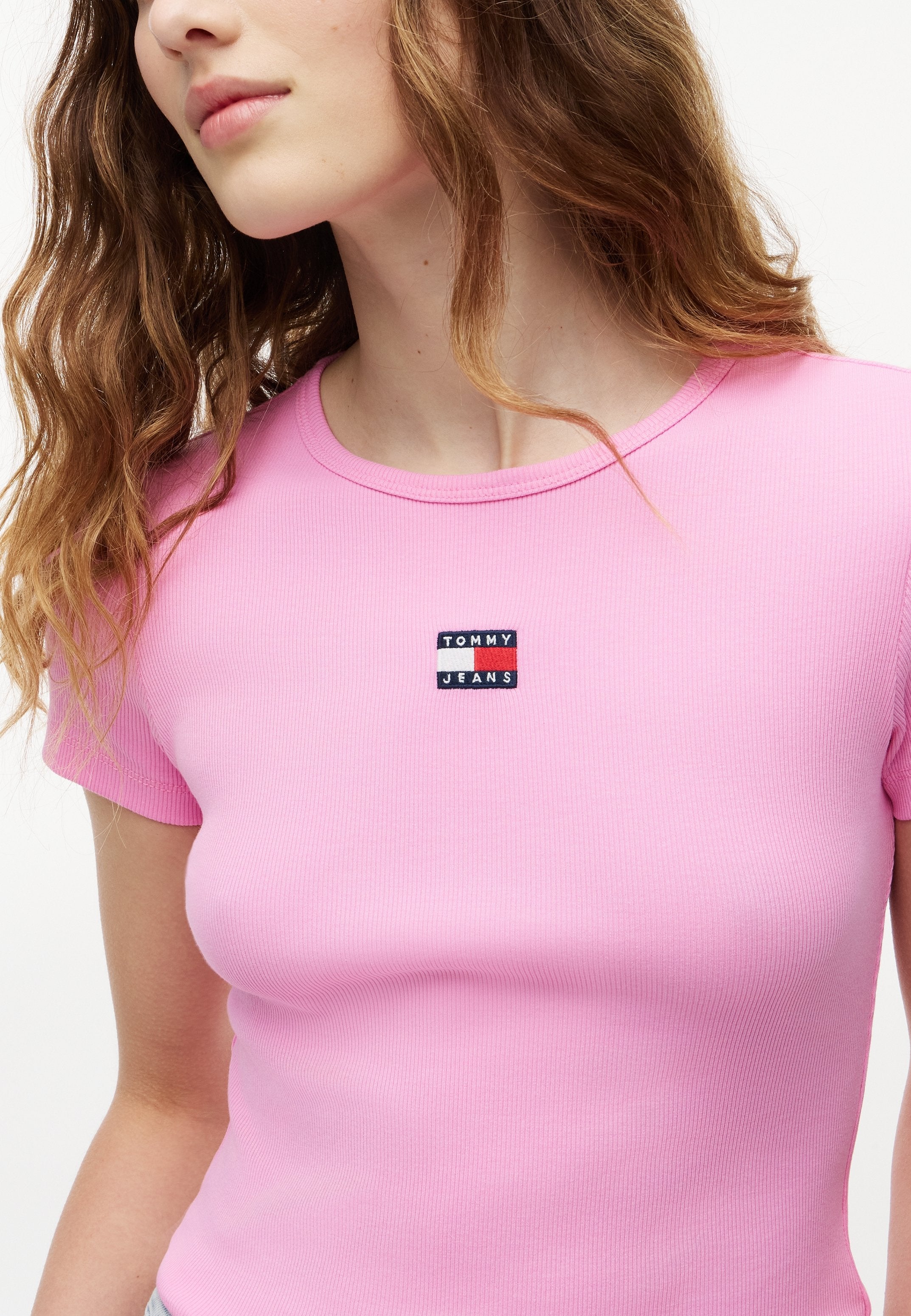 SLIM BADGE TEE - Basic T-shirt - pink daisy