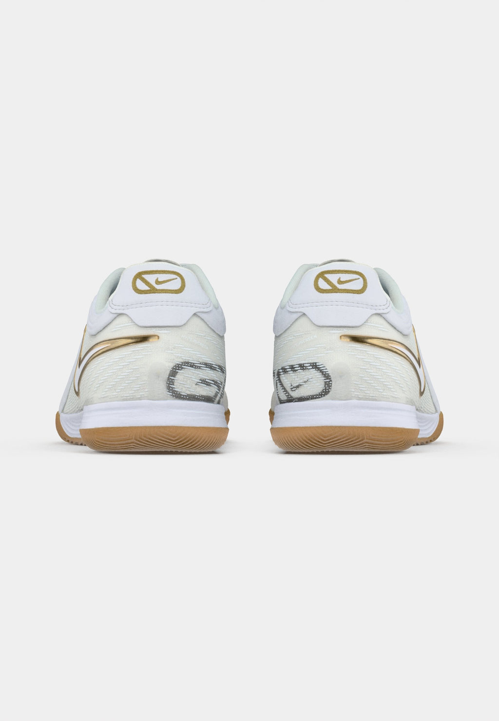 TIEMPO REACTGATO UNISEX - Indoor football boots - white/metallic gold-coloured