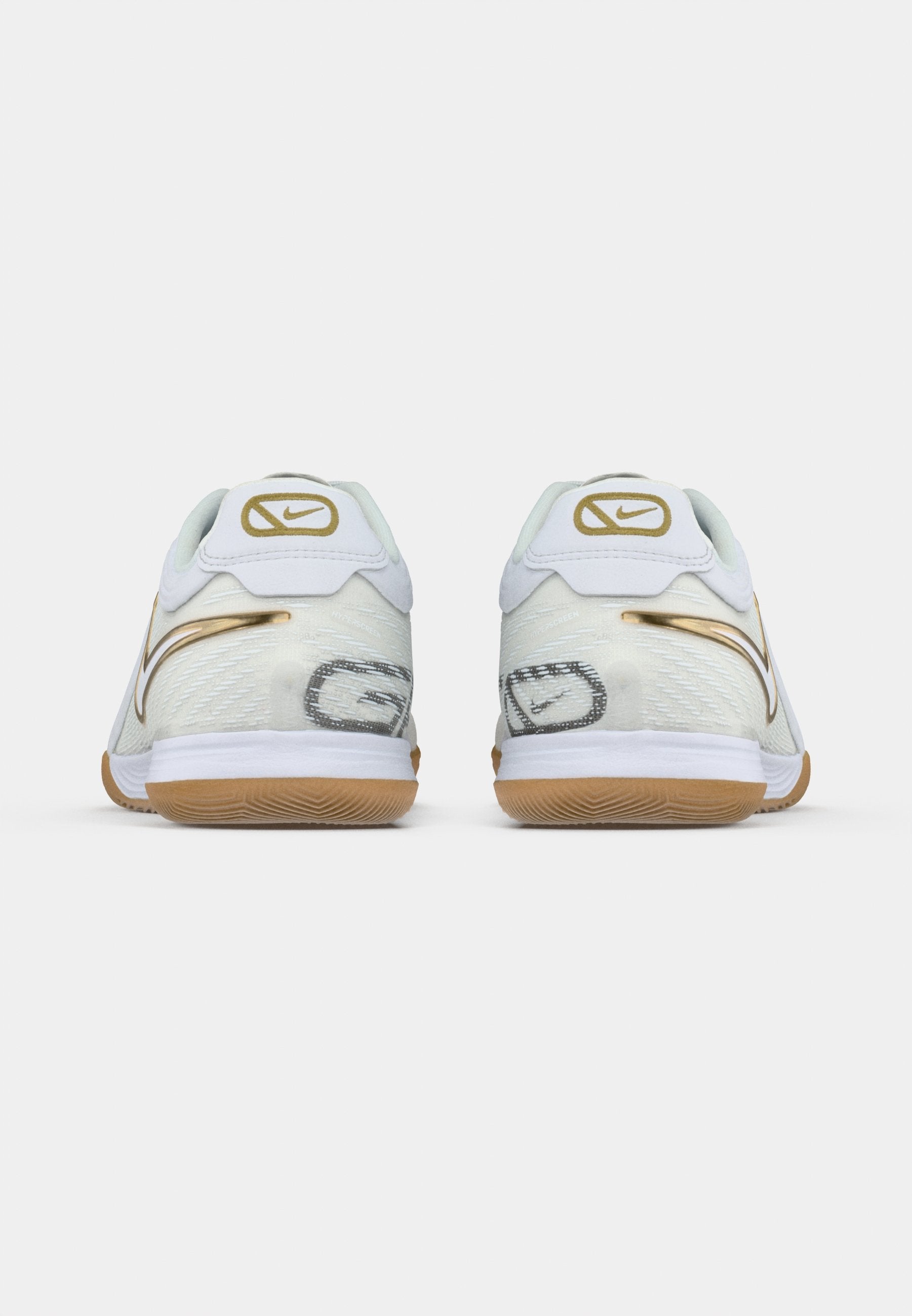 TIEMPO REACTGATO UNISEX - Indoor football boots - white/metallic gold-coloured