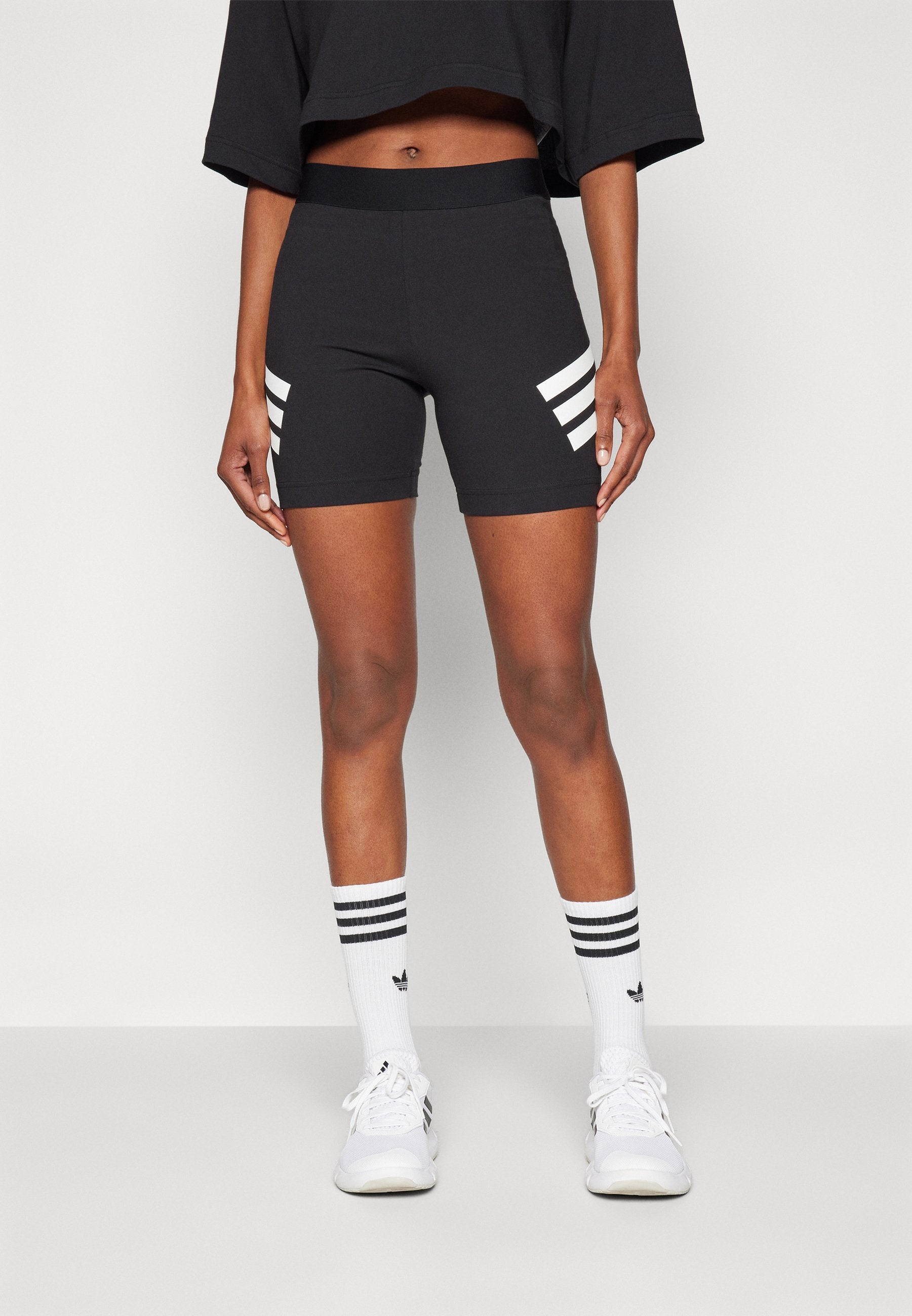 FUTURE ICONS THREE STRIPES BIKER SHORT - Leggings - black