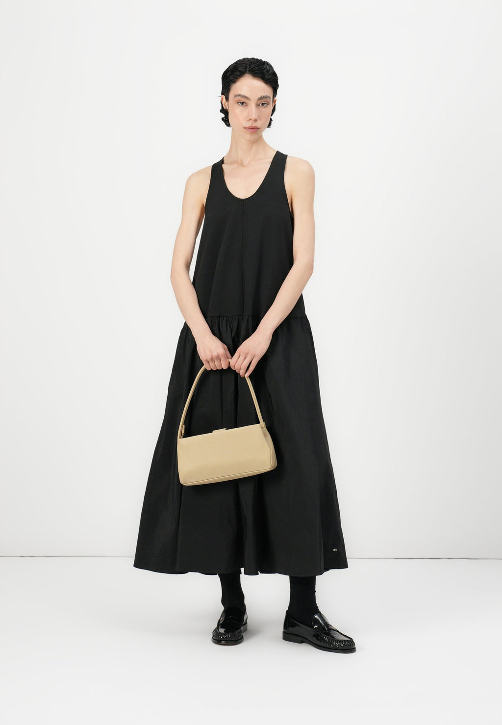 FLARED HALTER DRESS - Maxi dress - black