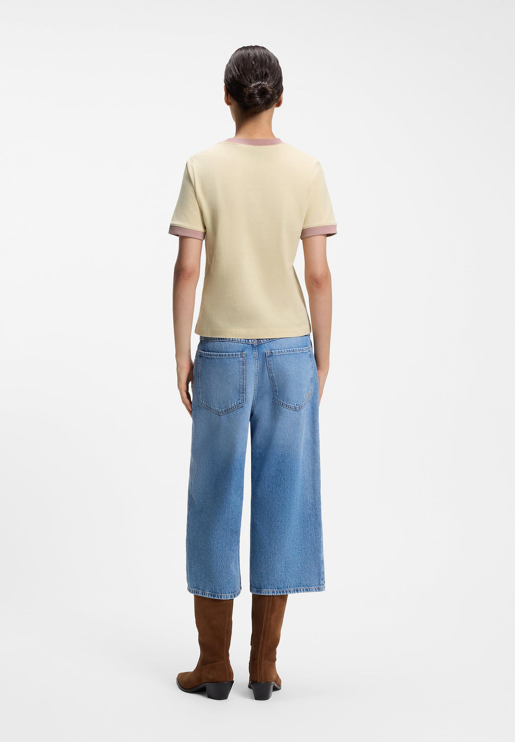 C_EZOE - Basic T-shirt - light/pastel yellow