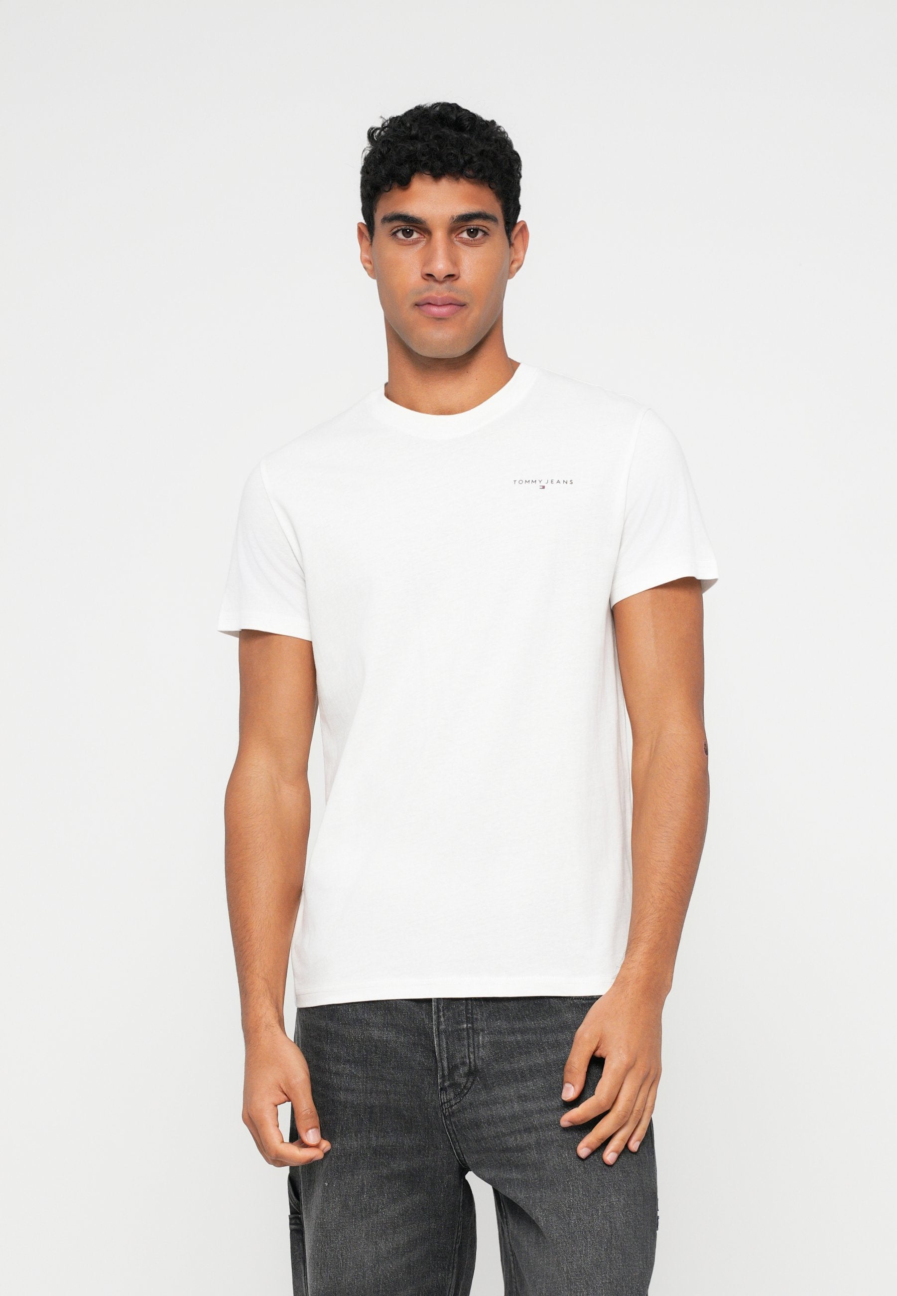 2-PACK LINEAR LOGO SLIM JERSEY T-SHIRTS - Basic T-shirt - ecru/black