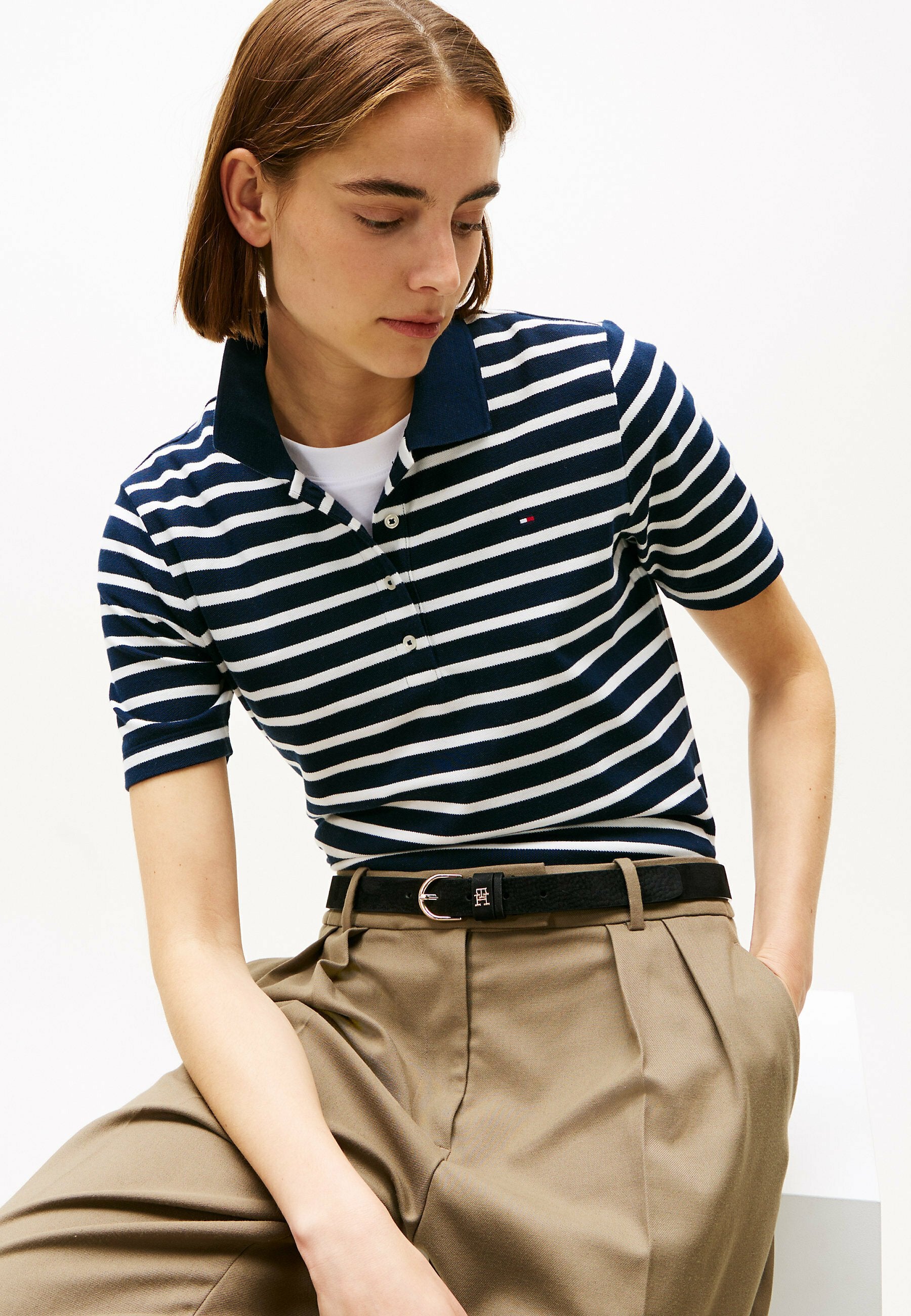 Polo shirt - dark night navy  ecru stp
