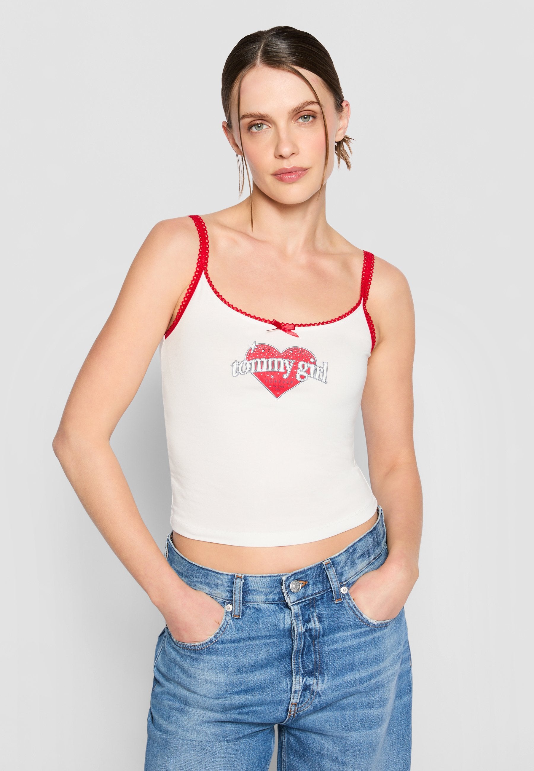 GIRL CAMI - Top - ecru/primary red