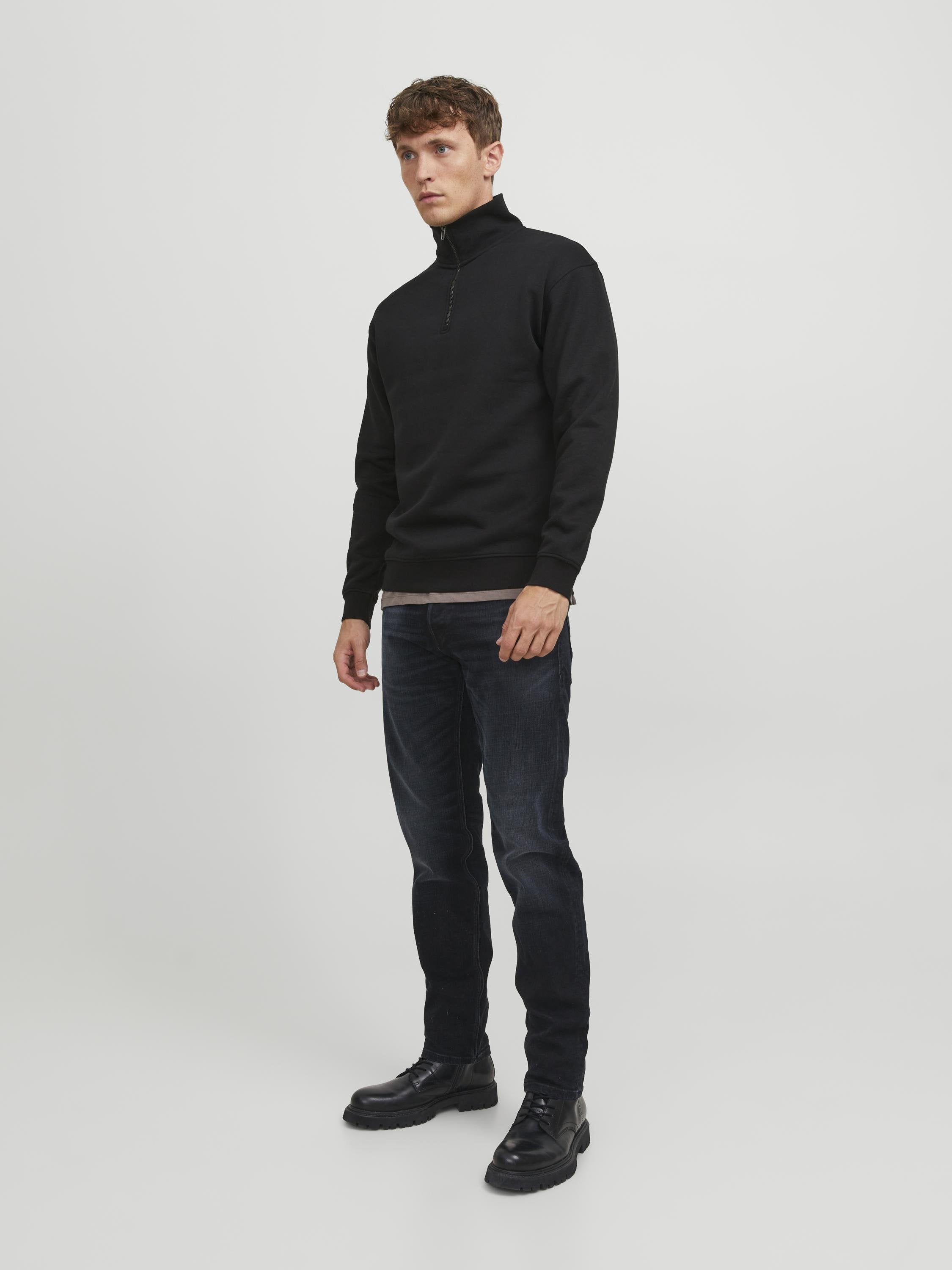 Half zip Plain Half zip - Sweatshirt - black