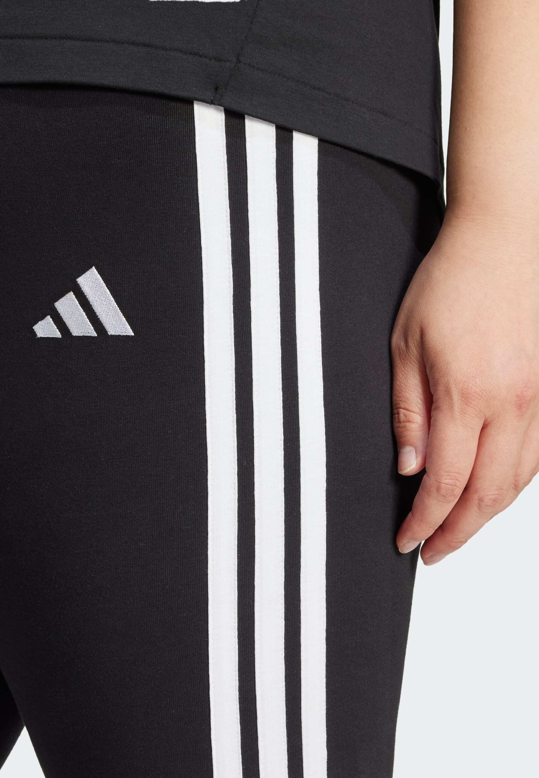 ESSENTIALS 3-STRIPES PLUS SIZE - Leggings - black white