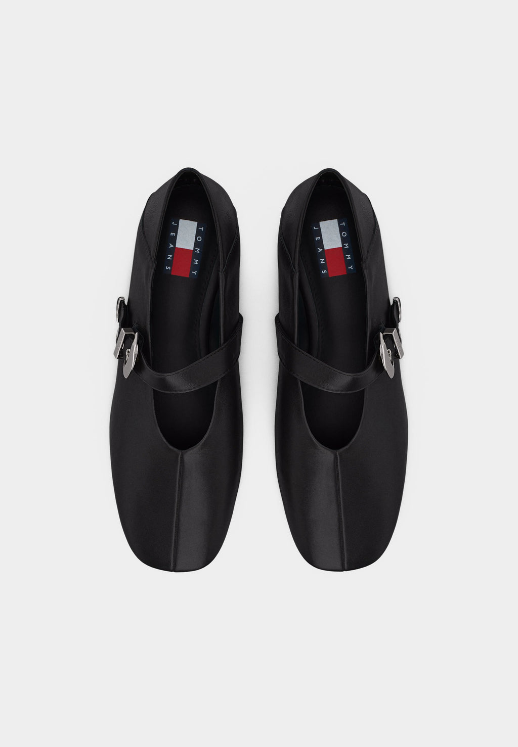 Ankle strap ballet pumps - black