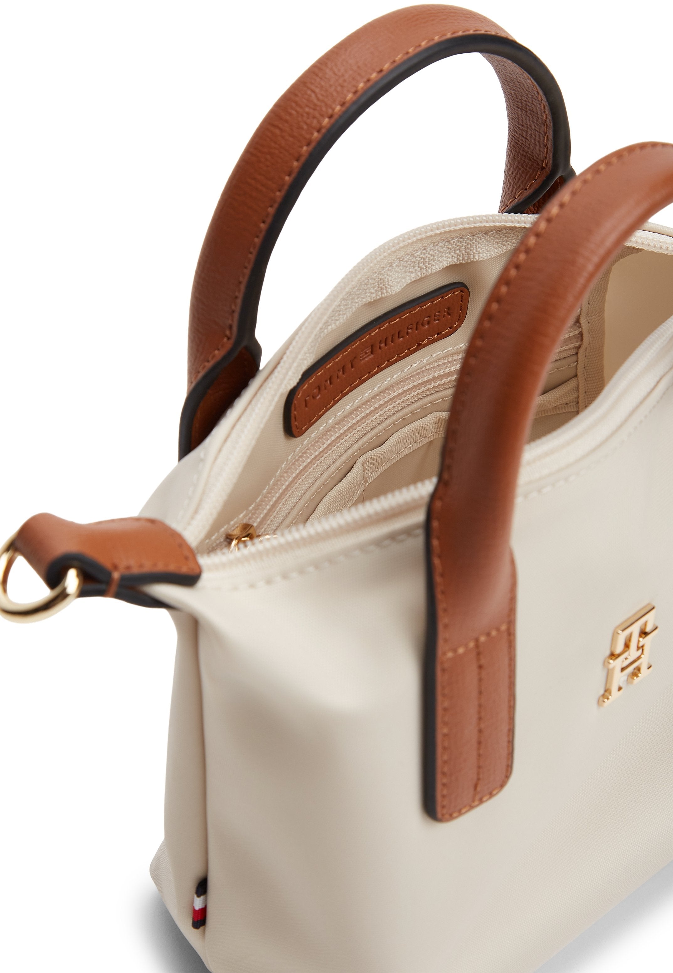 TH MONOGRAM CROSSBODY TOTE BAG - Handbag - soft cream