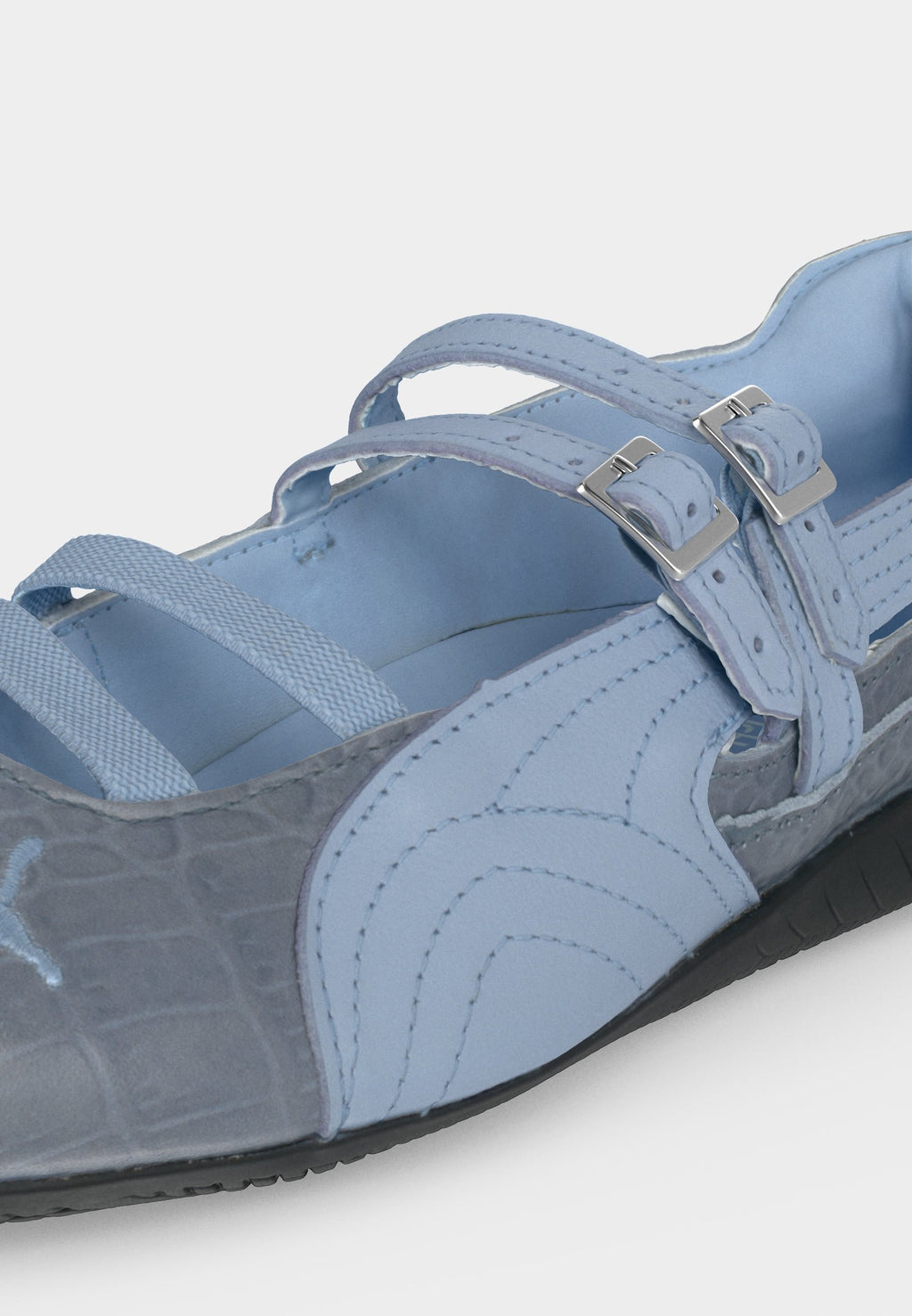 SPEEDCAT CROC - Ankle strap ballet pumps - snow mountain blue/black