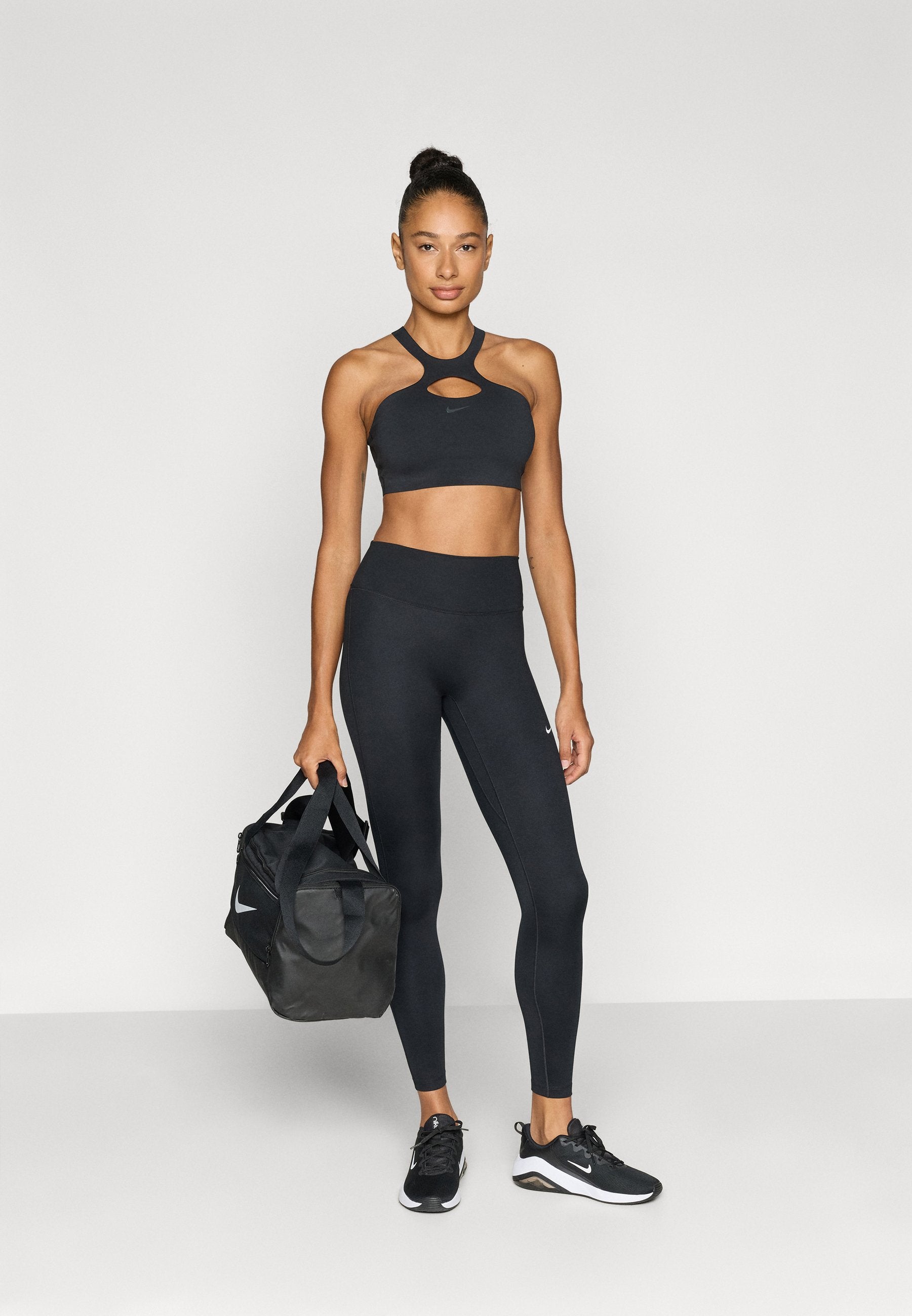 BRA - Medium support sports bra - black/anthracite/smoke grey
