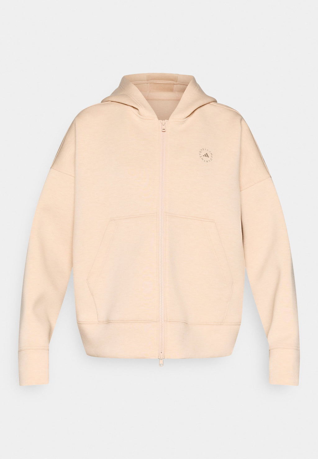Sweat à capuche zippé - poudre douce