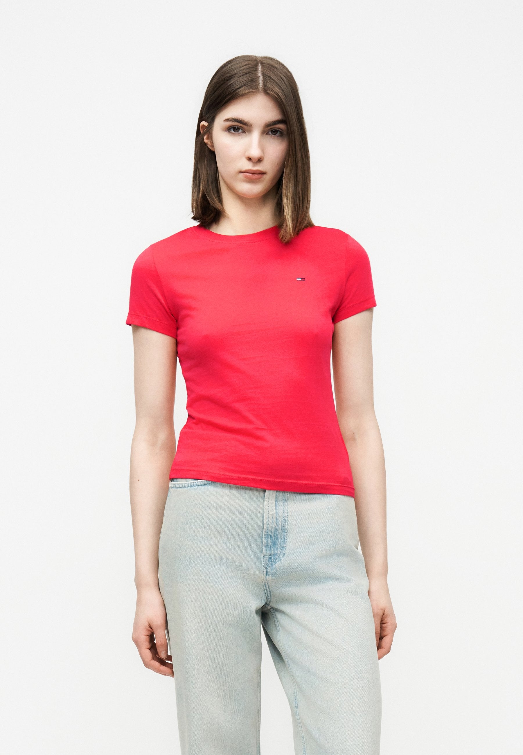 3-PACK SLIM JERSEY CREW NECK T-SHIRTS - Basic T-shirt - black/light blue/dark yellow