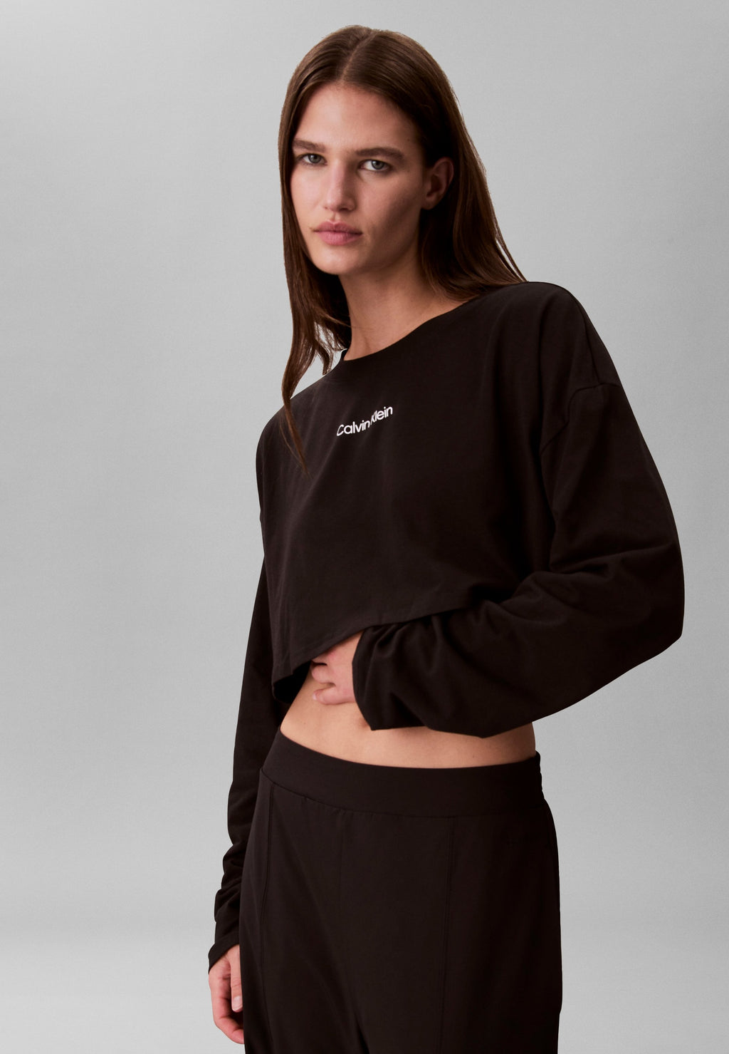 COMMUTER RELAXED TEE - Long sleeved top - black