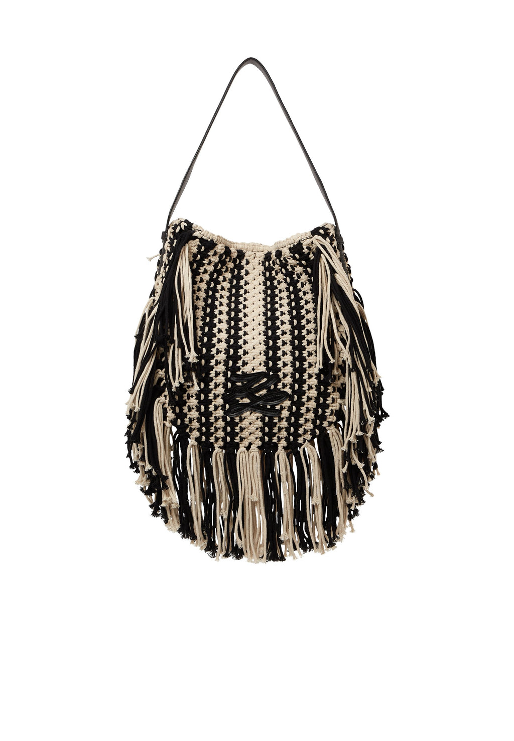 AUTOGRAPH PATCH FRINGE - Tote bag - black/white