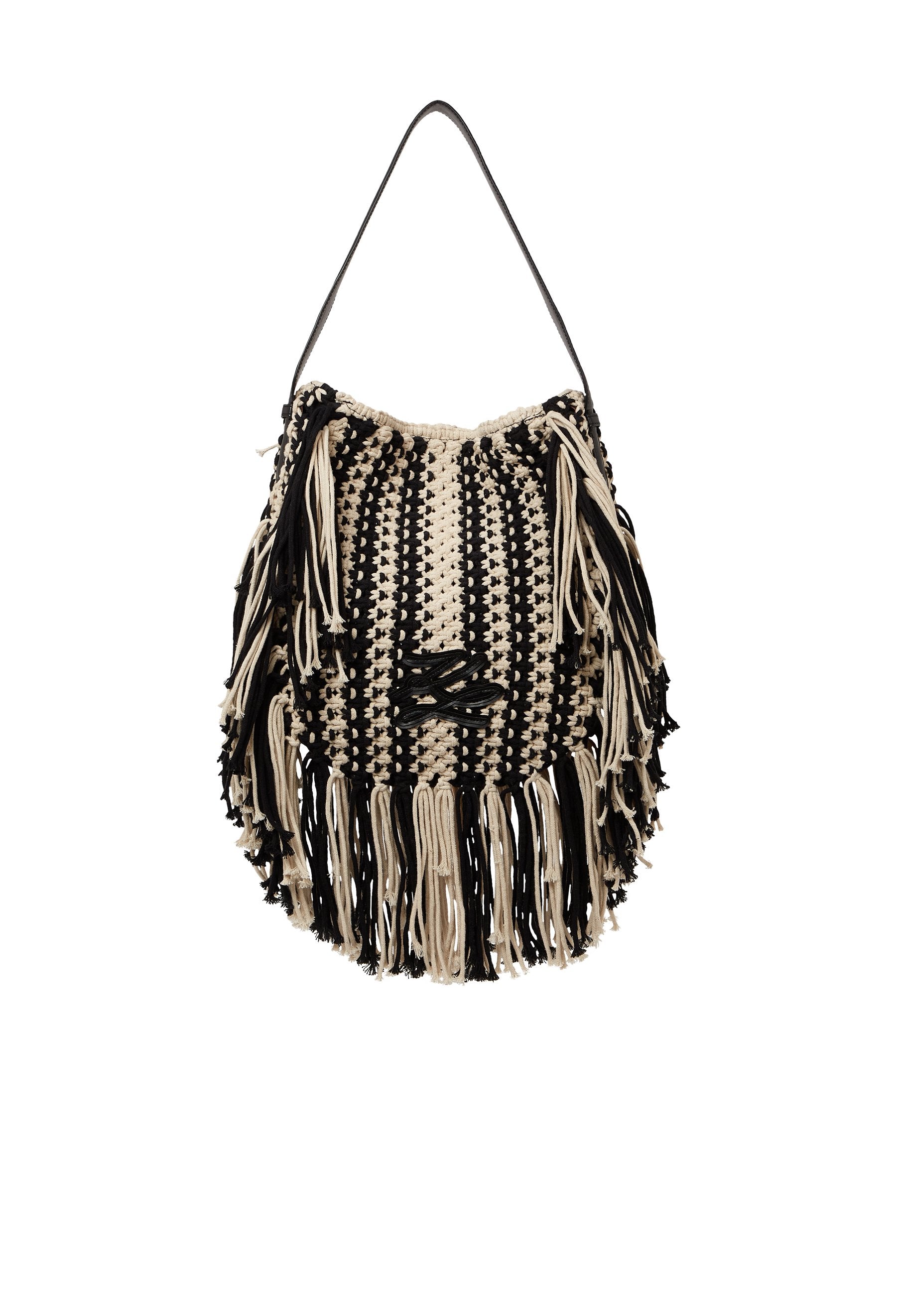 AUTOGRAPH PATCH FRINGE - Tote bag - black/white
