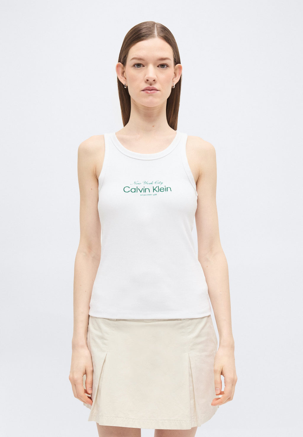CONTOUR 2X2 RIB GRAPHIC TANK - Top - bright white