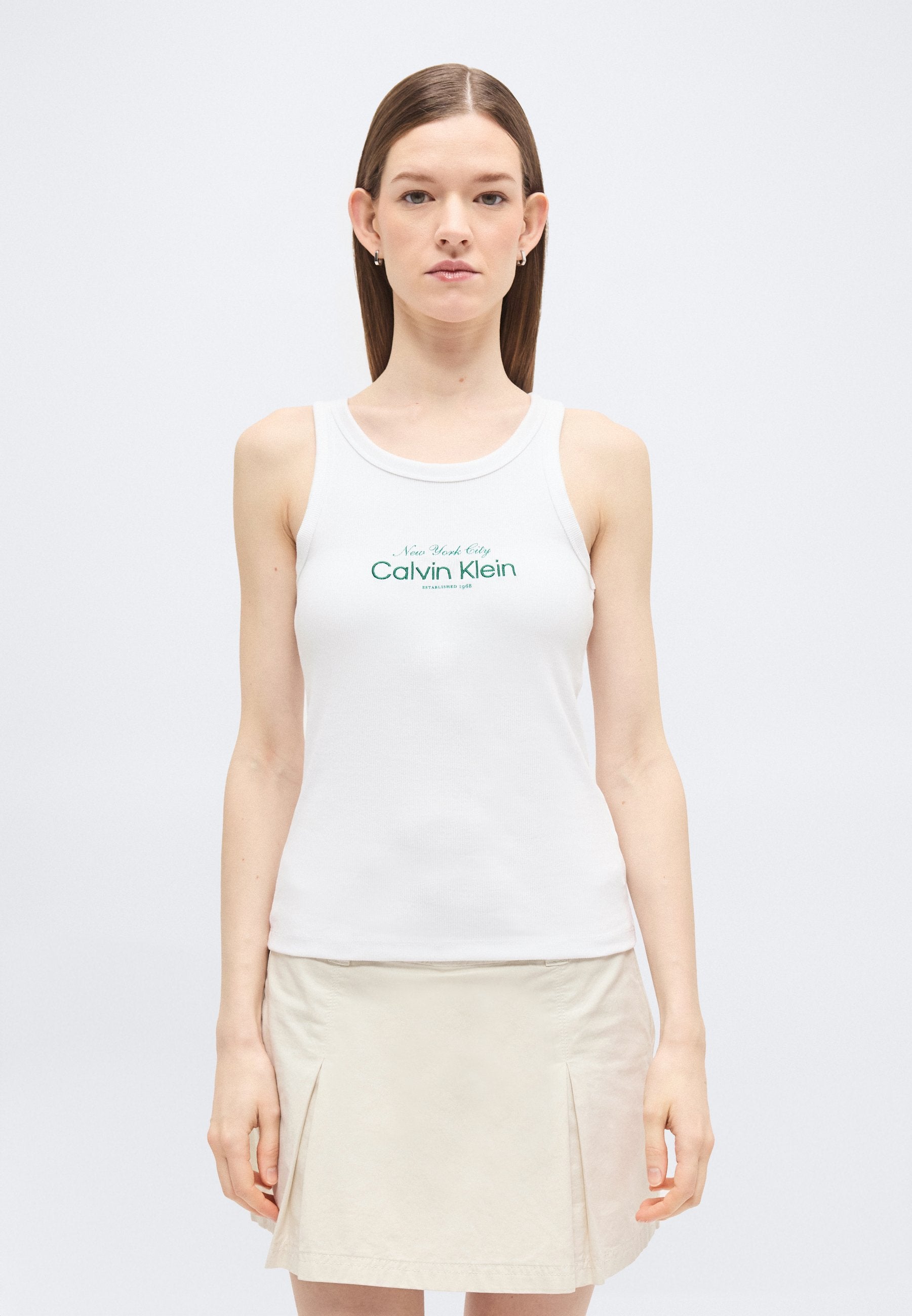 CONTOUR 2X2 RIB GRAPHIC TANK - Top - bright white