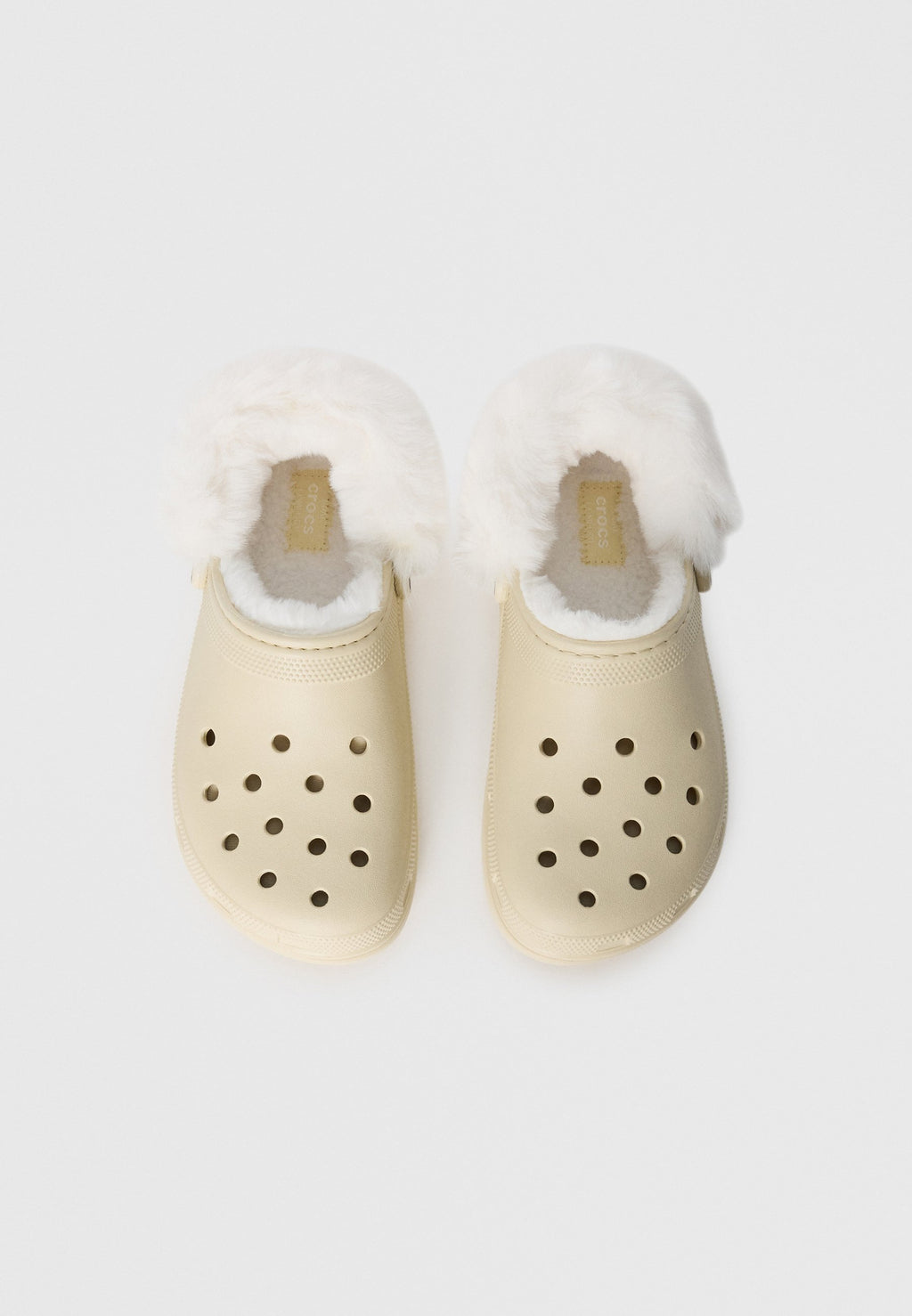 PLATFM LINED FUZZ STRAP  - Clogs - bone
