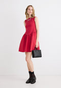 MIXED MEDIA DRESS - Jersey dress - chakra red