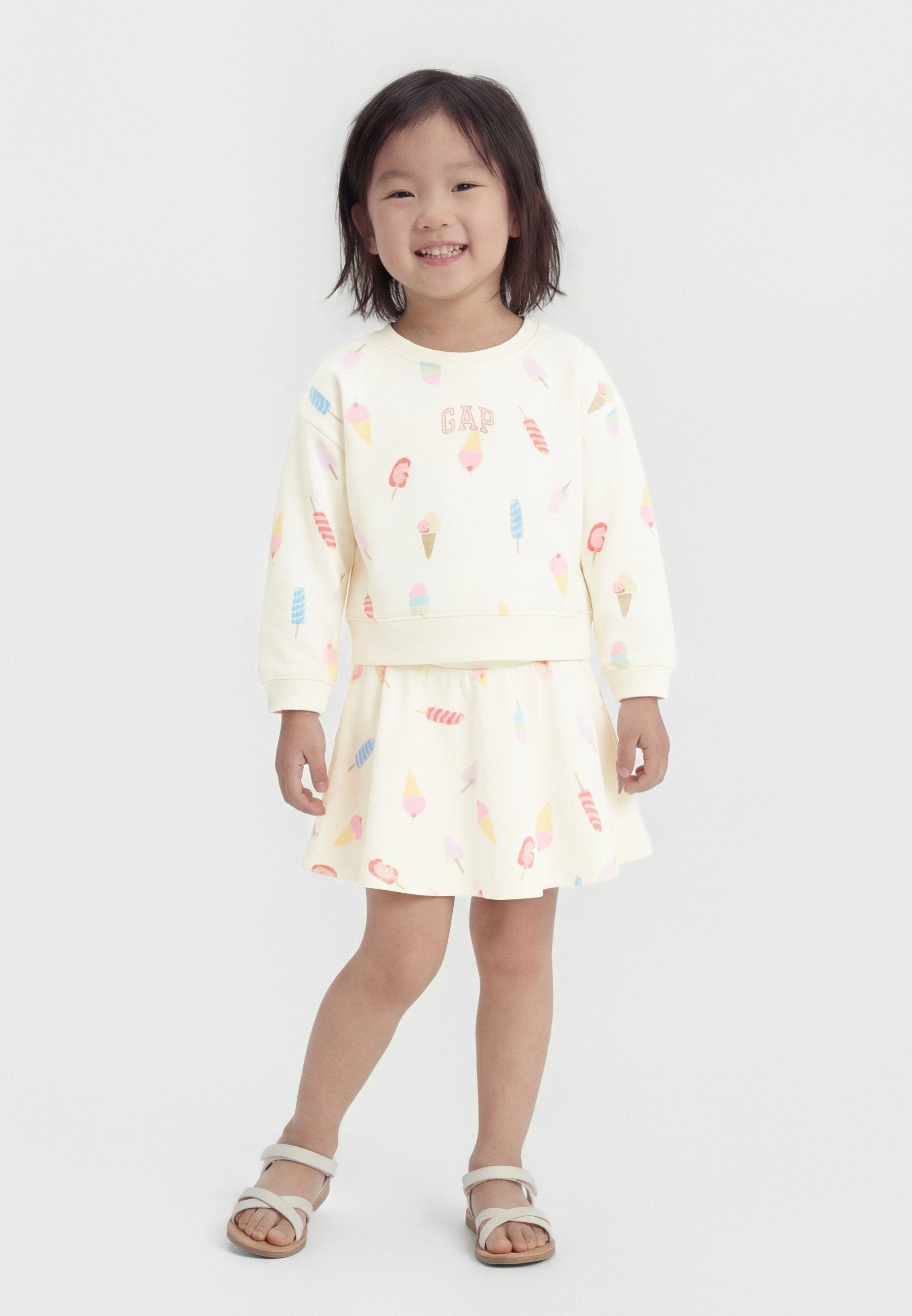BOXY CREW SET - A-line skirt - new off white