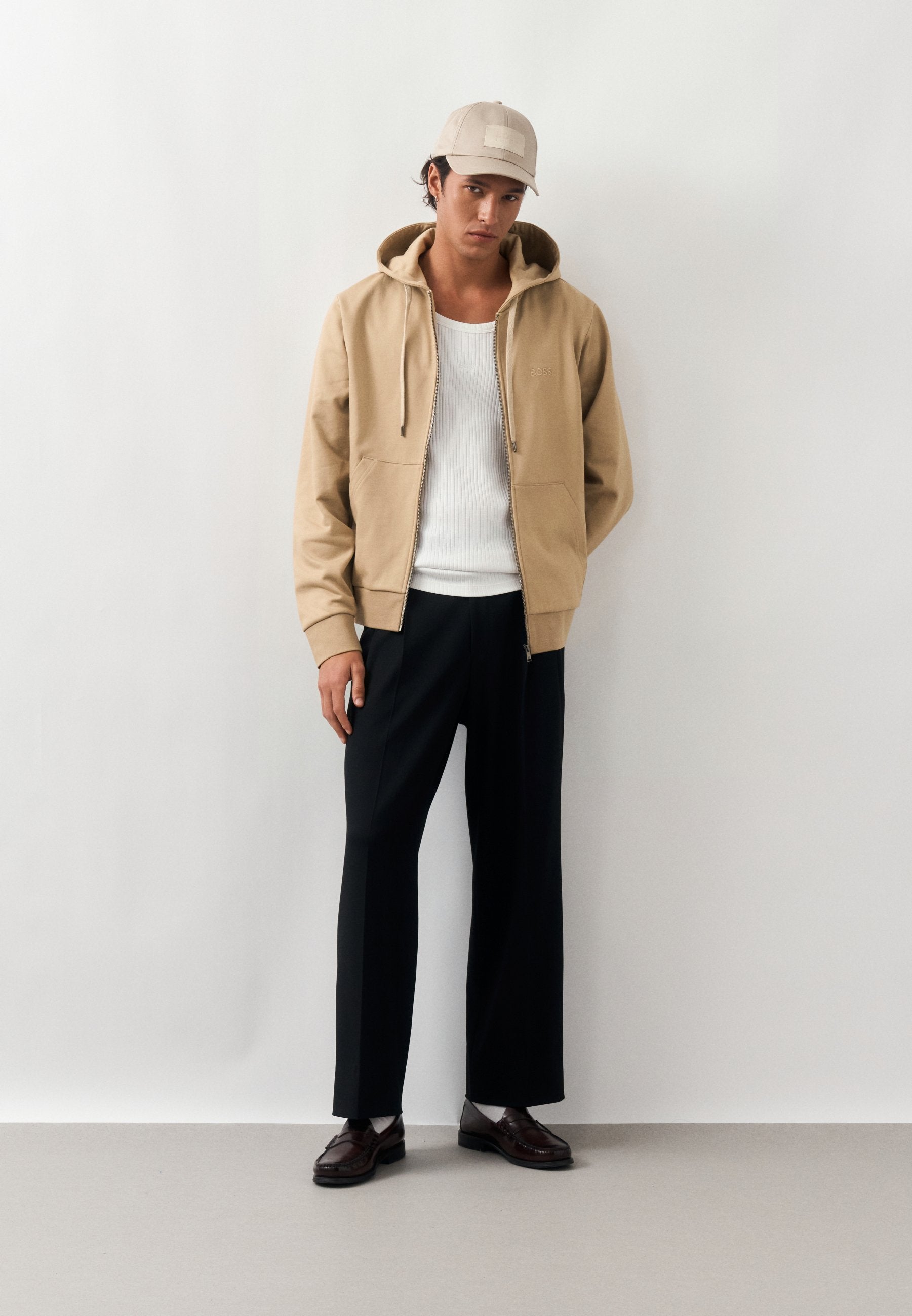 UNISEX - Zip-up sweatshirt - sand beige